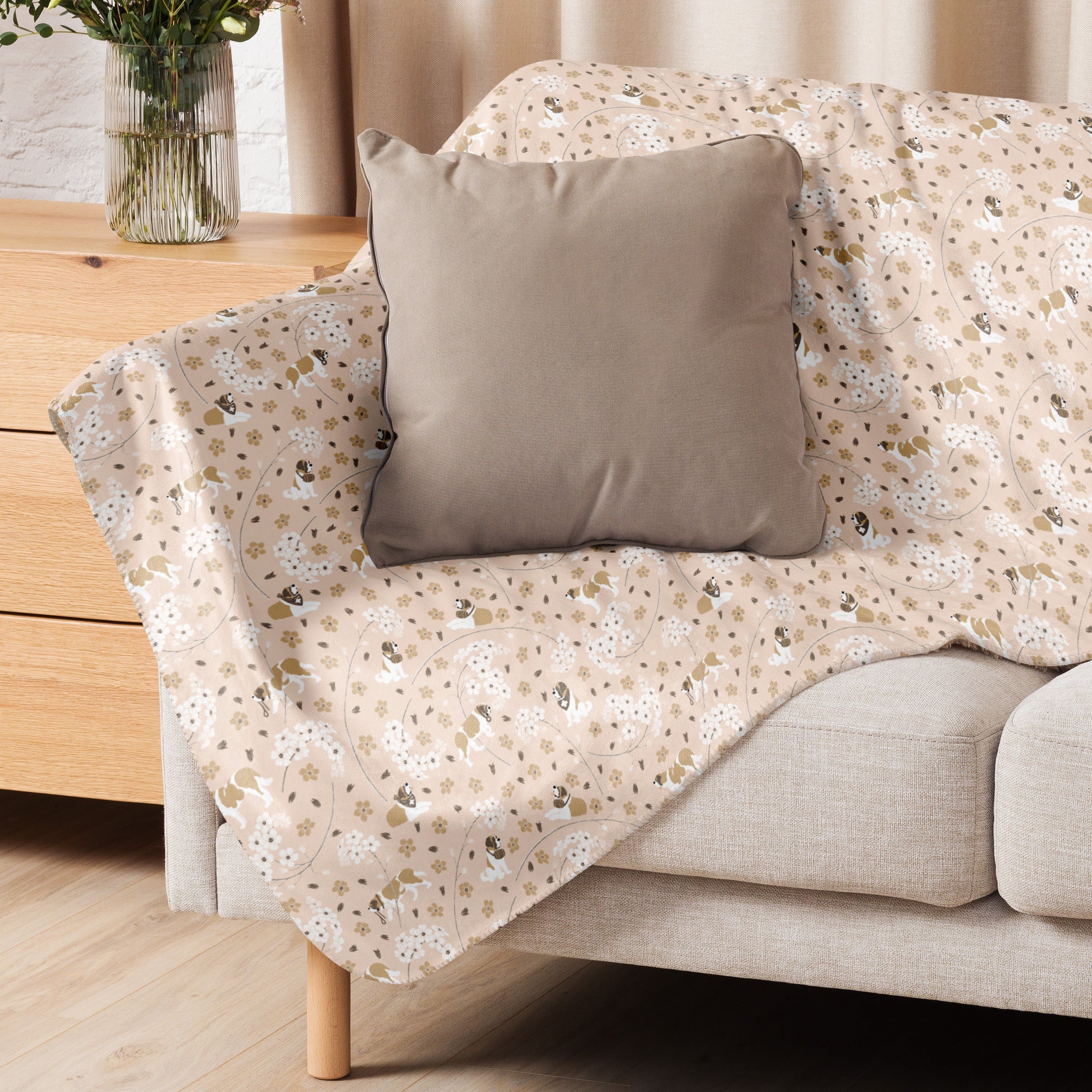 Forget Me Not St Bernard Sherpa Blanket - Lucy + Norman