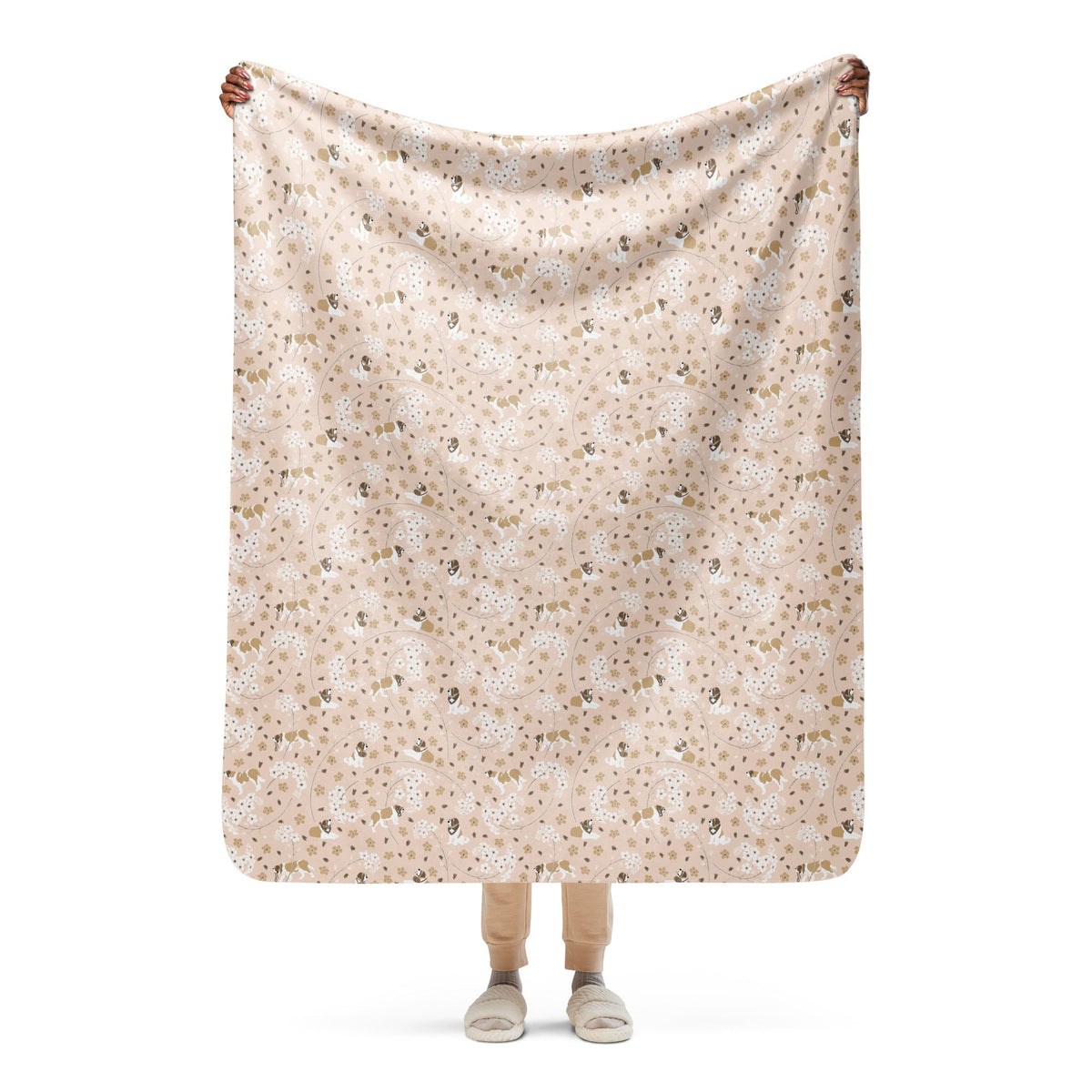 Forget Me Not St Bernard Sherpa Blanket - Lucy + Norman