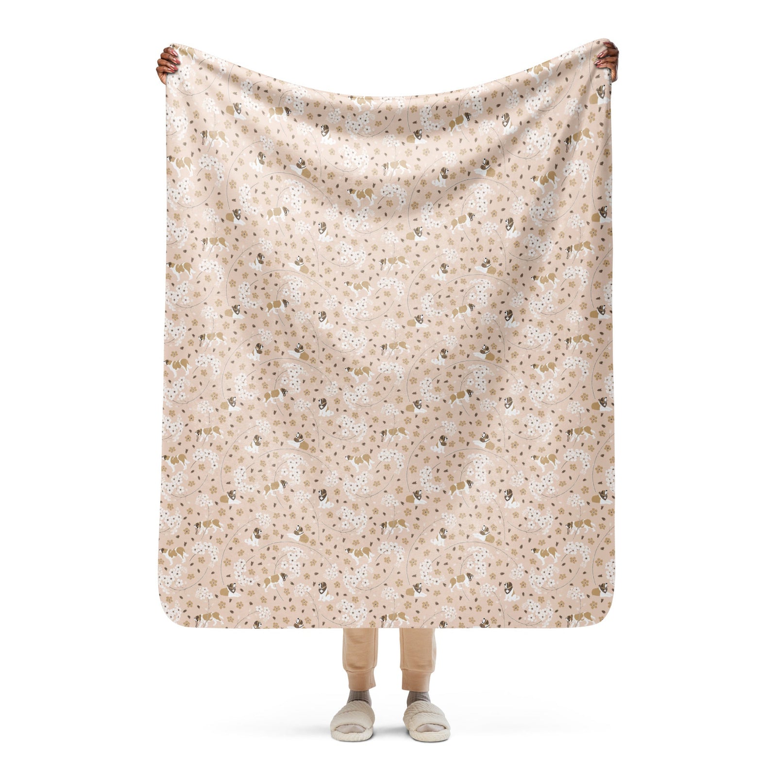 Forget Me Not St Bernard Sherpa Blanket - Lucy + Norman