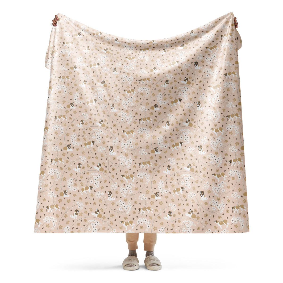 Forget Me Not St Bernard Sherpa Blanket - Lucy + Norman