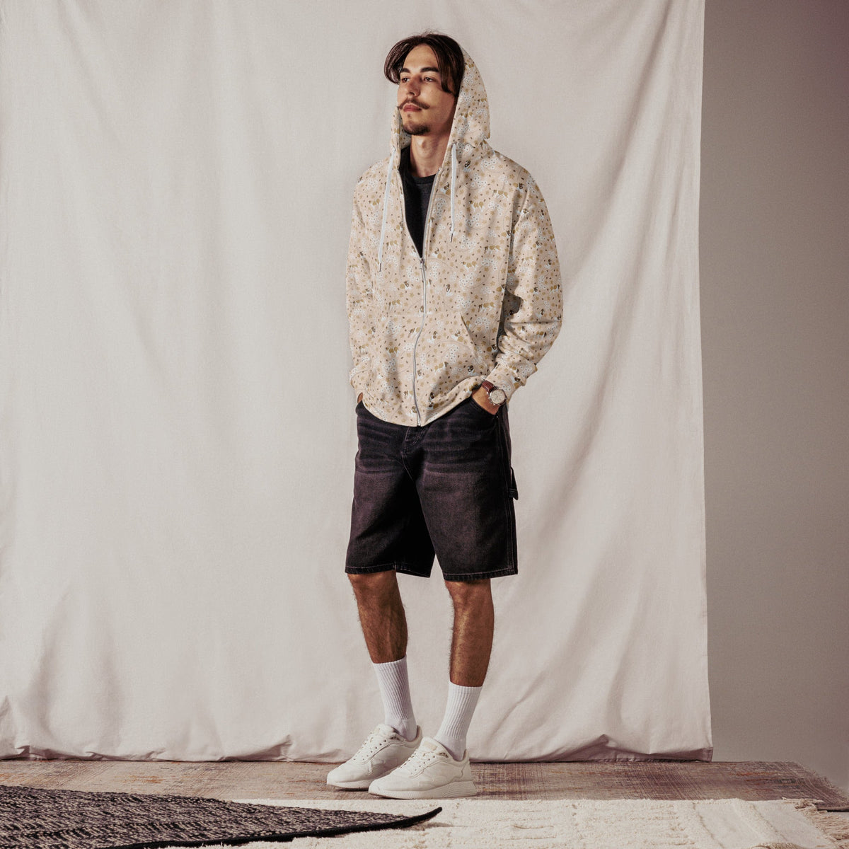 Forget Me Not St Bernard Zip Hoodie - Lucy + Norman