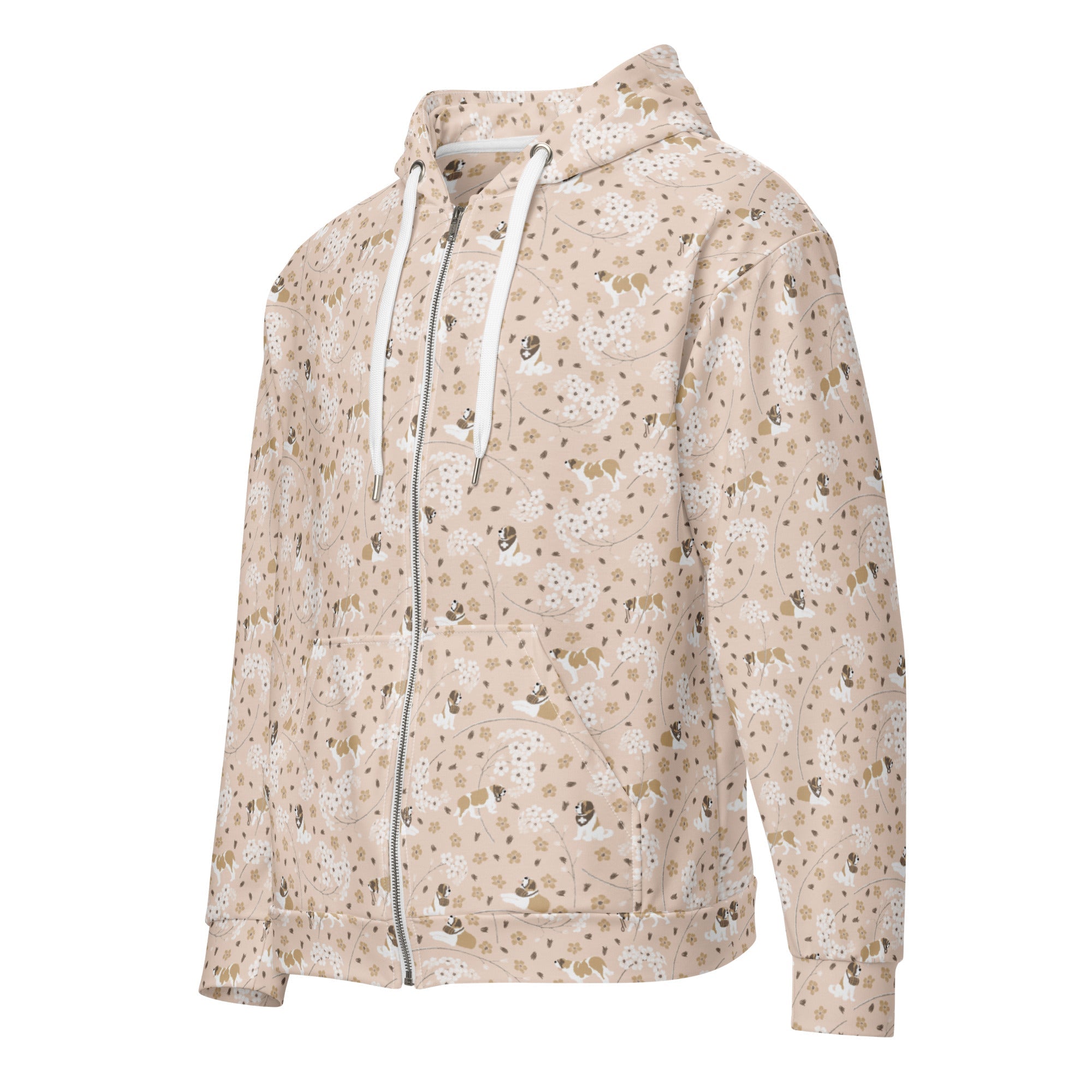 Forget Me Not St Bernard Zip Hoodie - Lucy + Norman