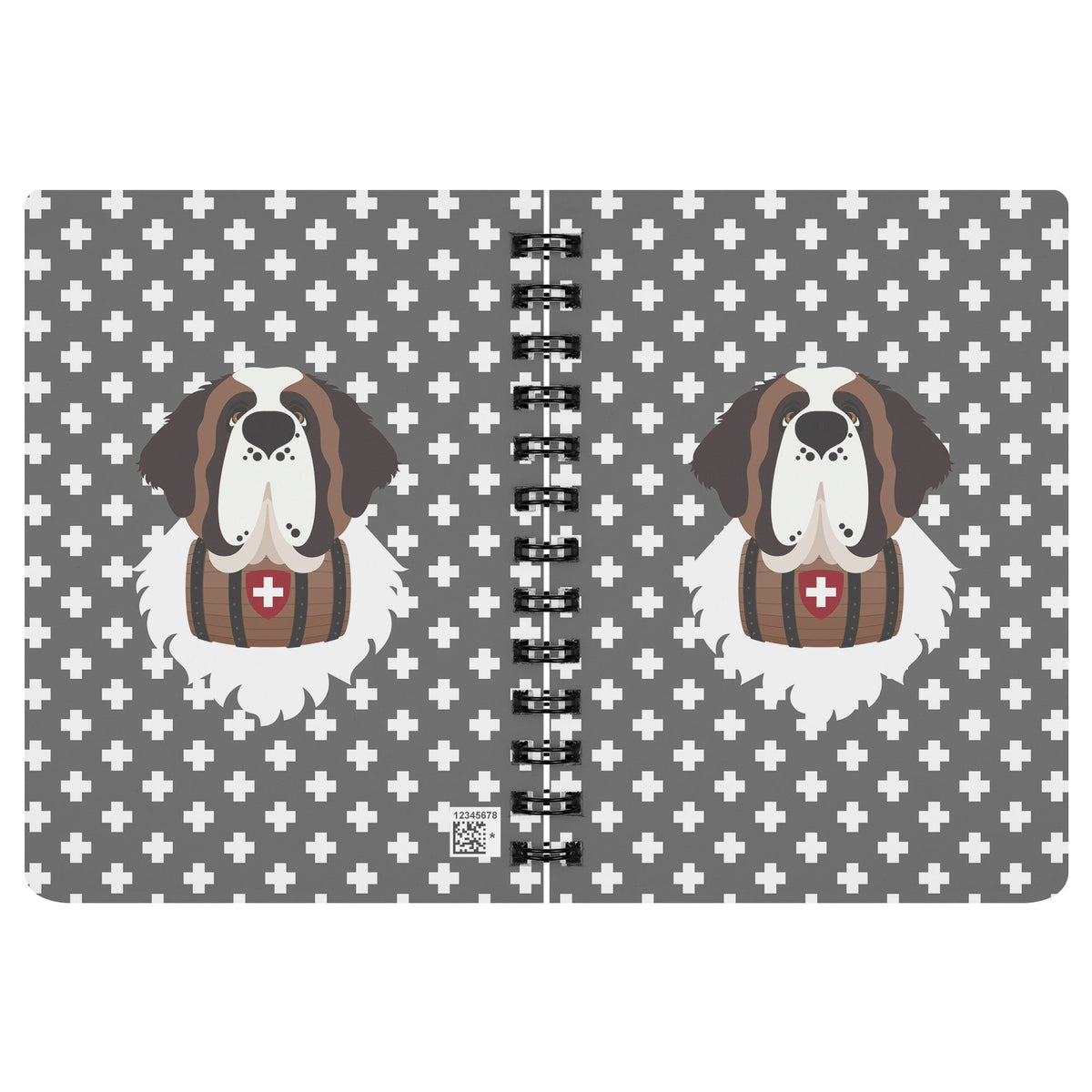 Gray Cross St Bernard Spiral Notebook - Lucy + Norman