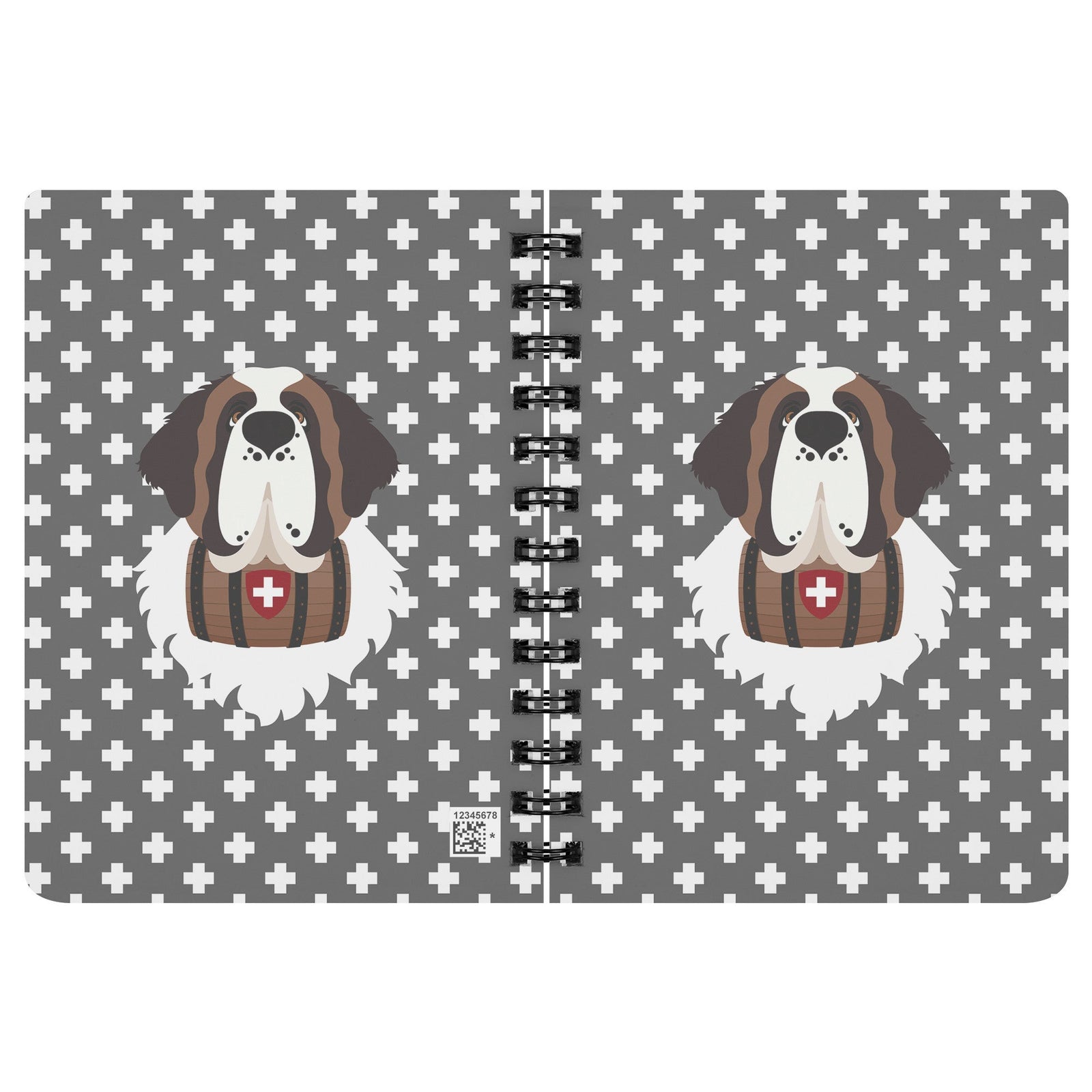 Gray Cross St Bernard Spiral Notebook - Lucy + Norman