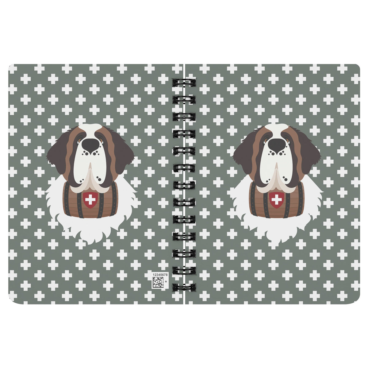 Green Cross St Bernard Spiral Notebook - Lucy + Norman