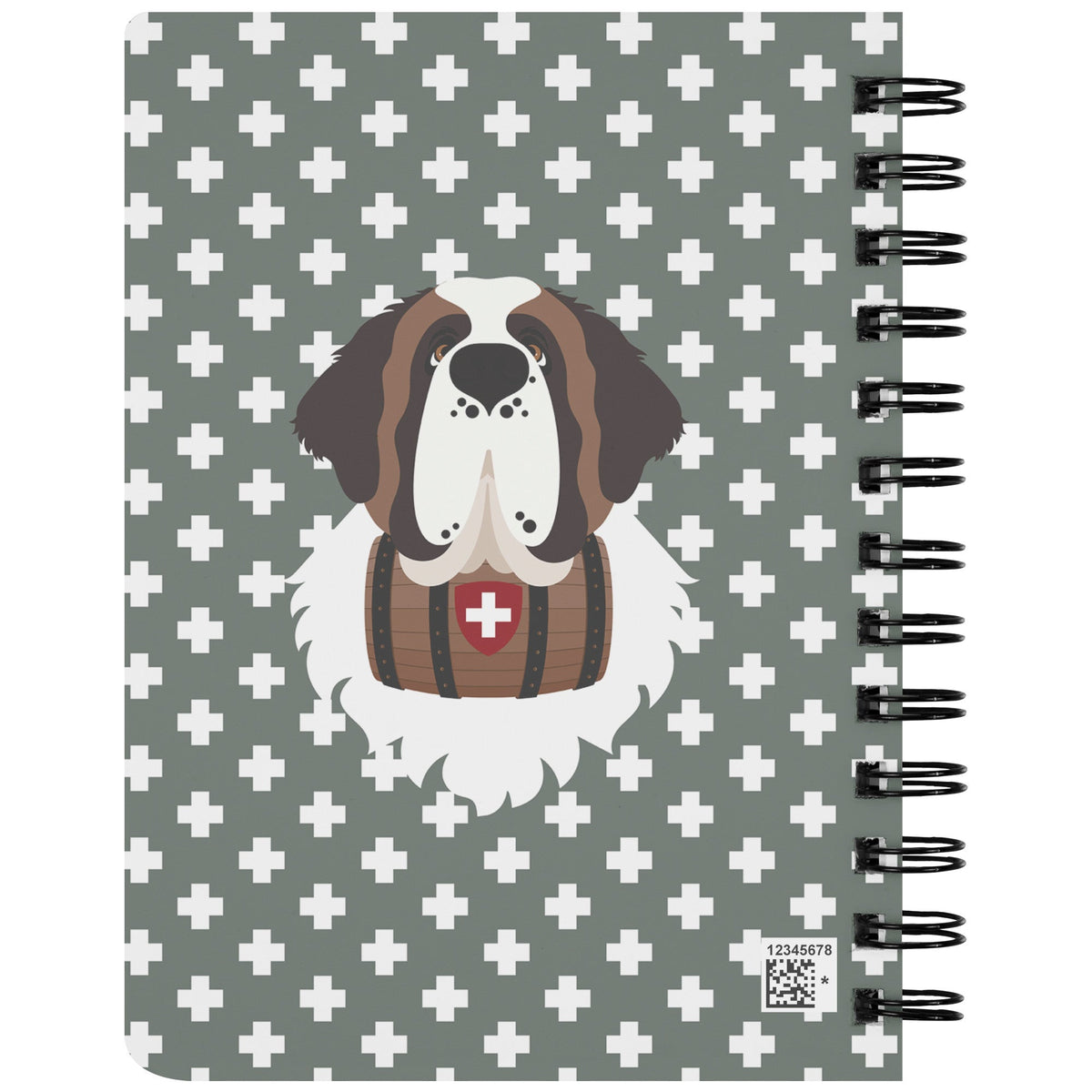 Green Cross St Bernard Spiral Notebook - Lucy + Norman