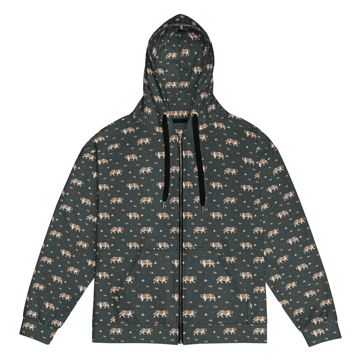 Green Mountain Saint Bernard Dog Zip Hoodie - Lucy + Norman