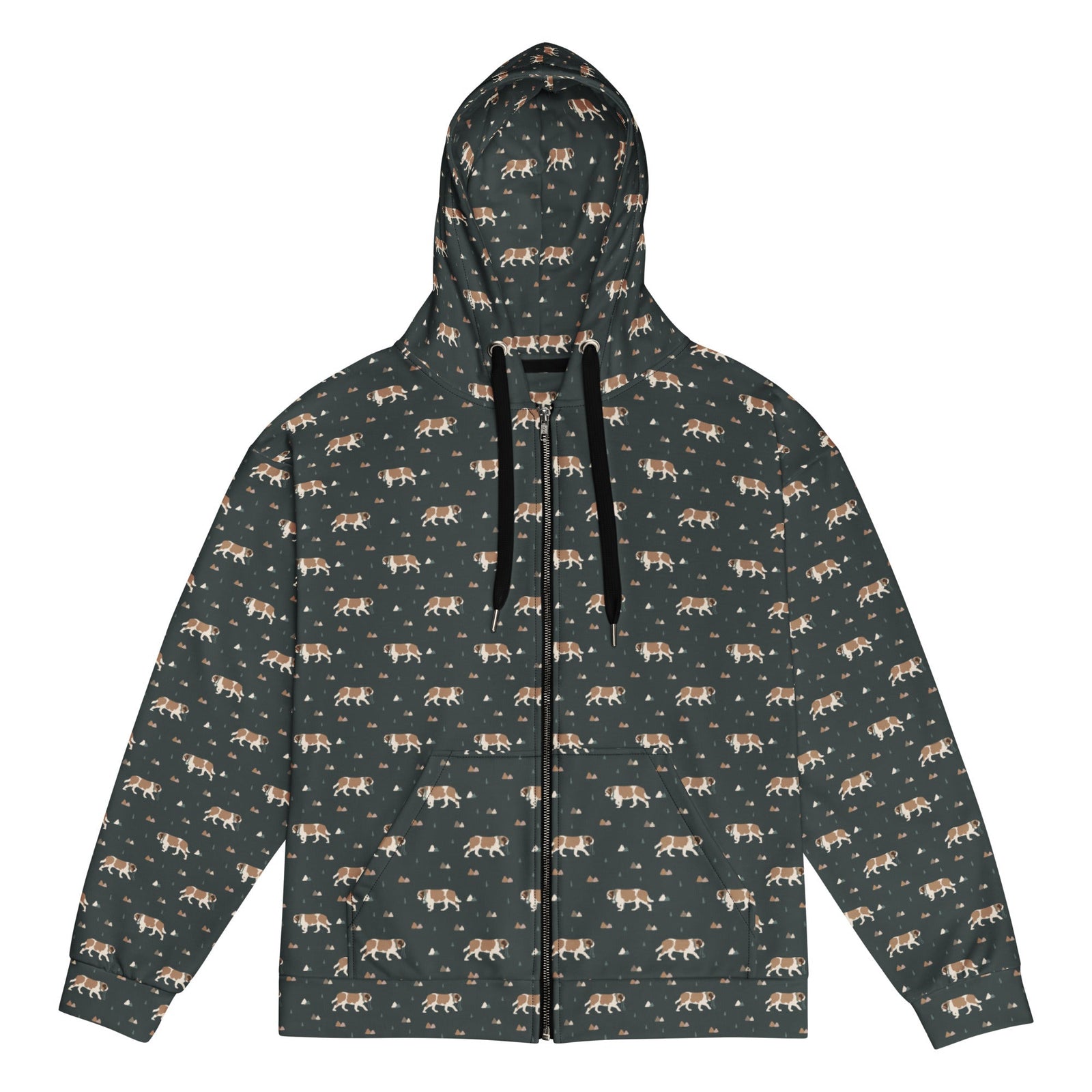 Green Mountain Saint Bernard Dog Zip Hoodie - Lucy + Norman