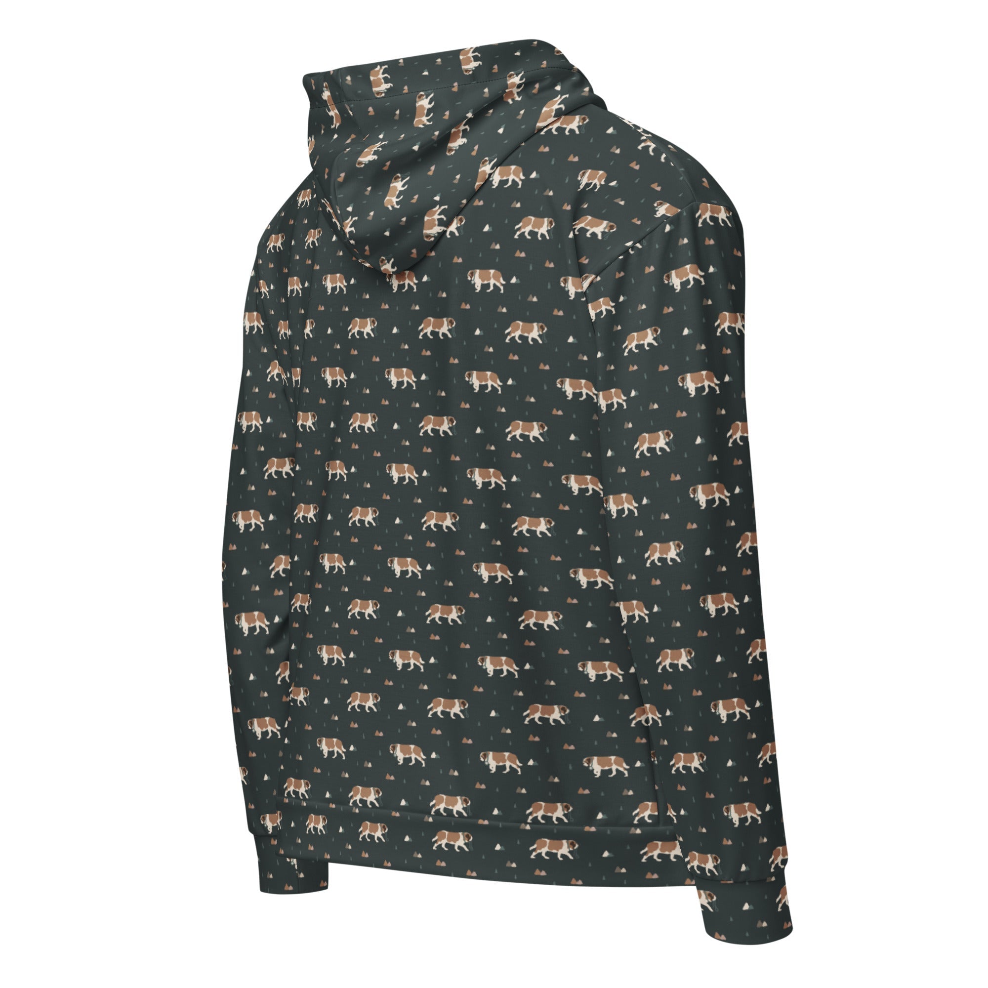 Green Mountain Saint Bernard Dog Zip Hoodie - Lucy + Norman