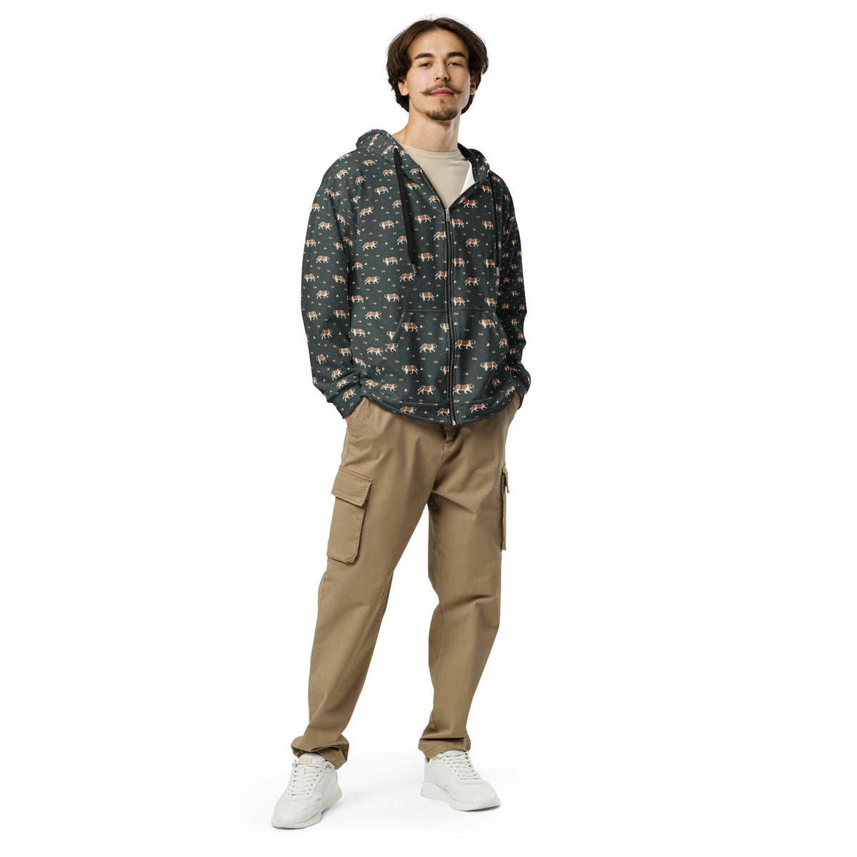 Green Mountain Saint Bernard Dog Zip Hoodie - Lucy + Norman