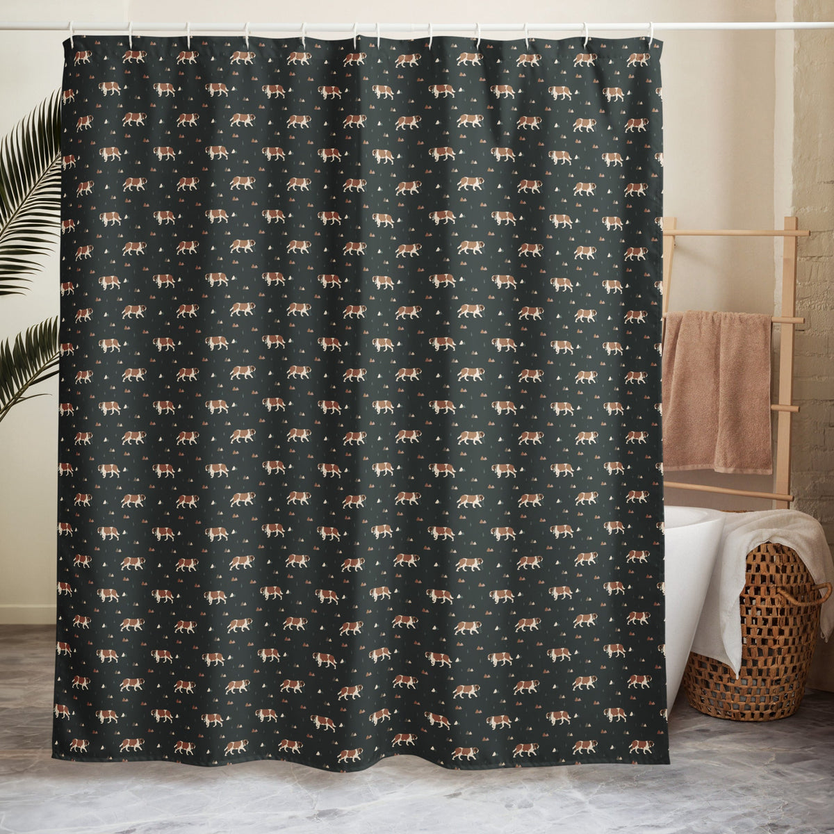 Green Mountain Saint Bernard Shower Curtain - Lucy + Norman