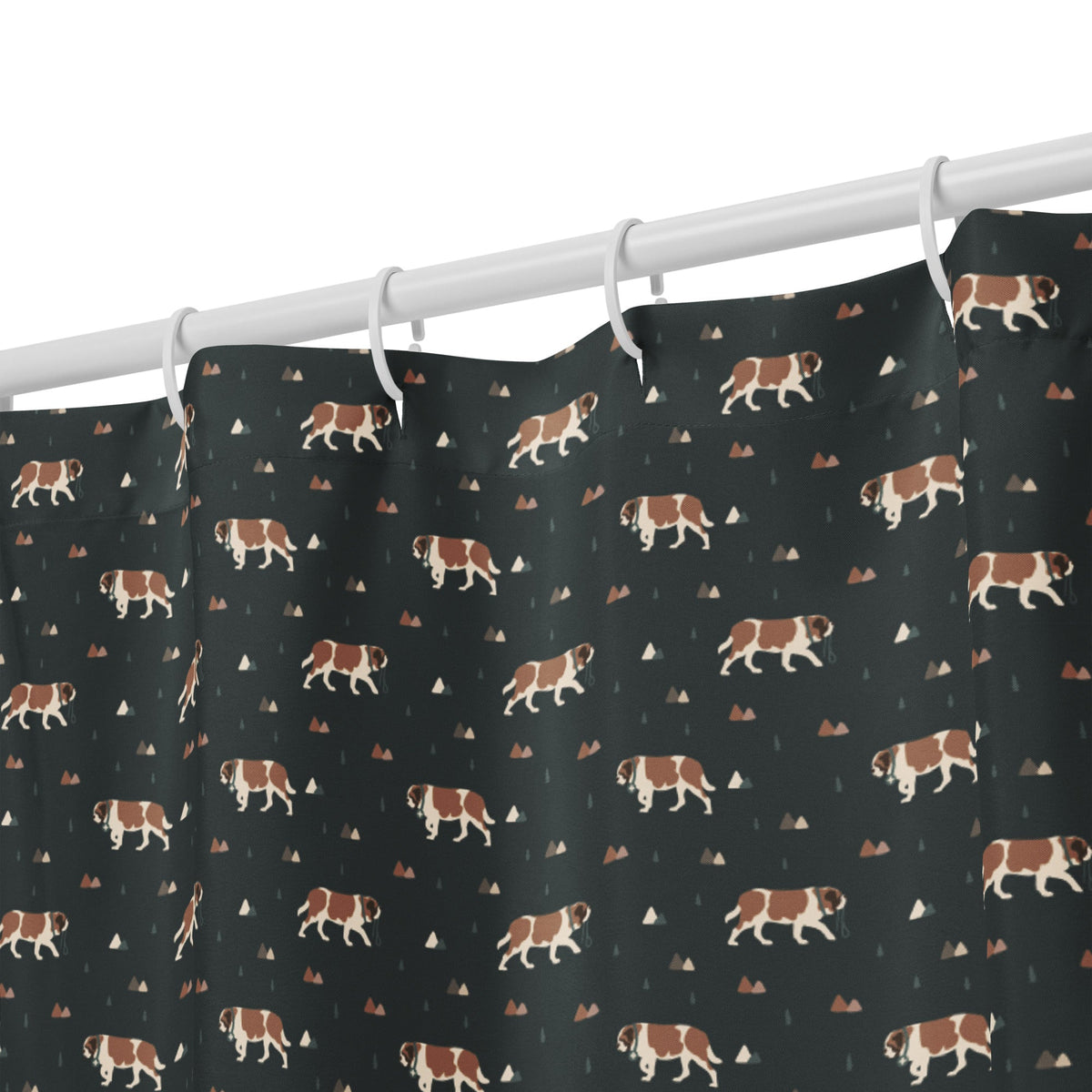 Green Mountain Saint Bernard Shower Curtain - Lucy + Norman