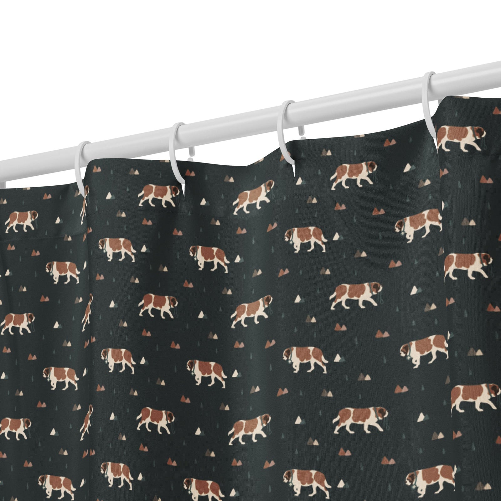 Green Mountain Saint Bernard Shower Curtain - Lucy + Norman