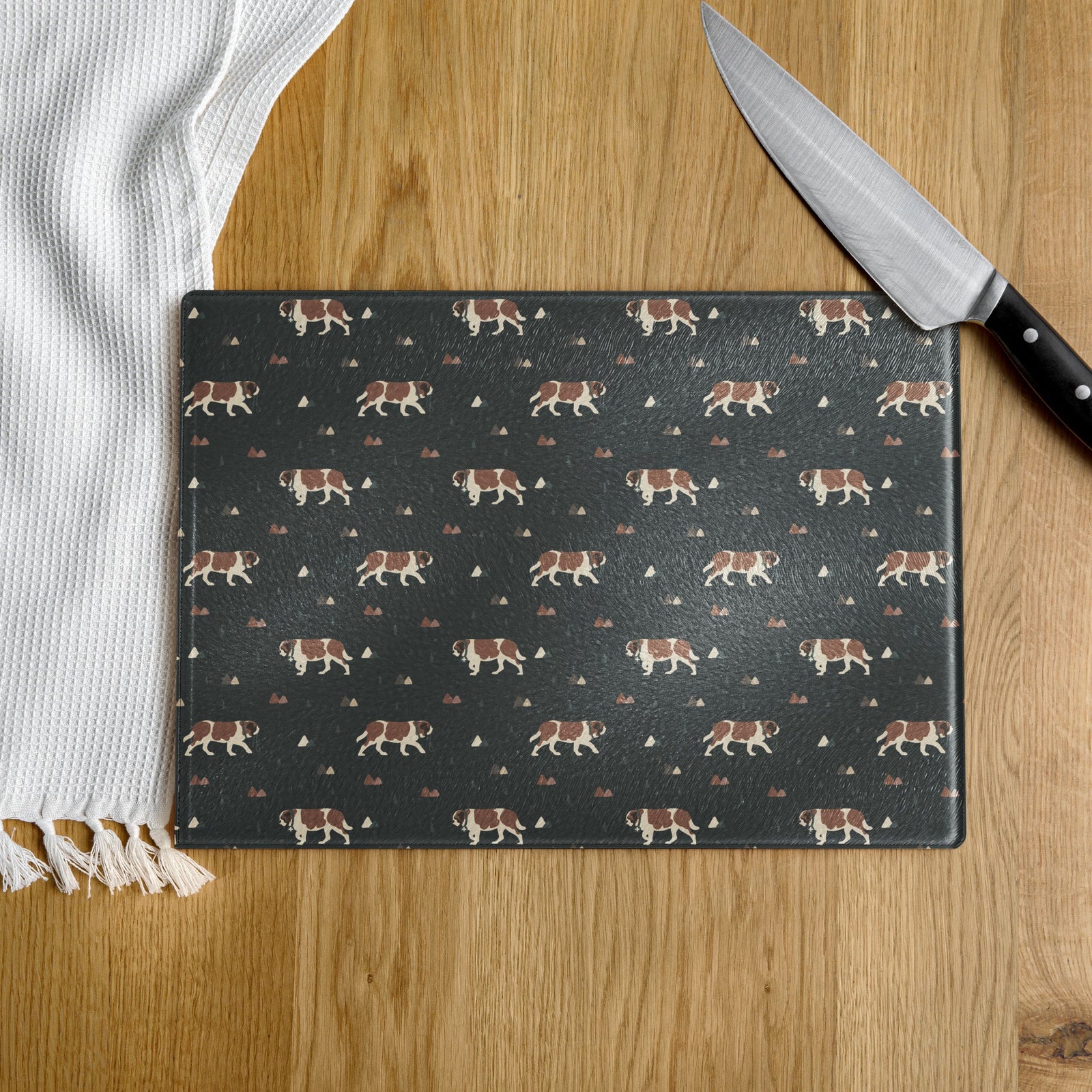 Green Mountain St Bernard Glass Cutting Board - Lucy + Norman