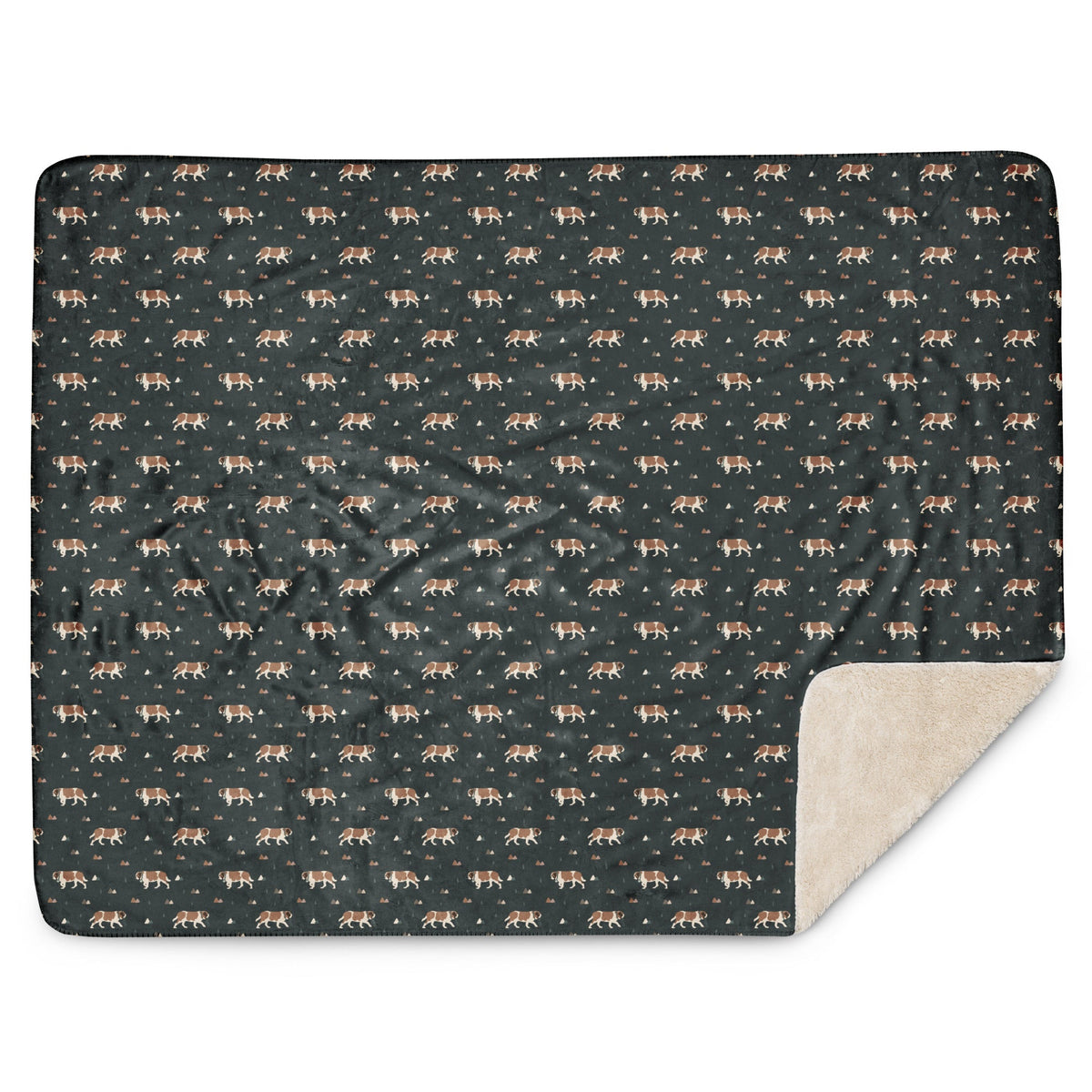 Green Mountain St Bernard Sherpa Blanket - Lucy + Norman