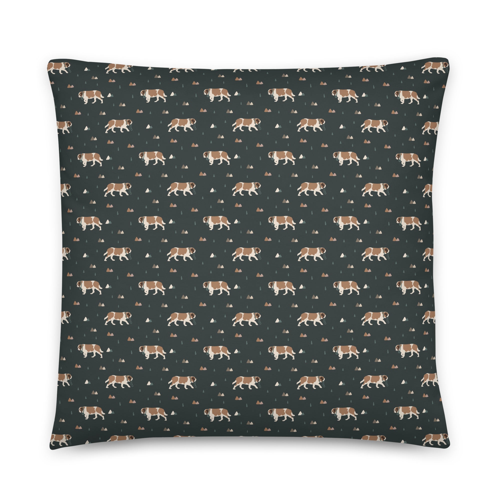 Green Mountain St Bernard Throw Pillow - Lucy + Norman