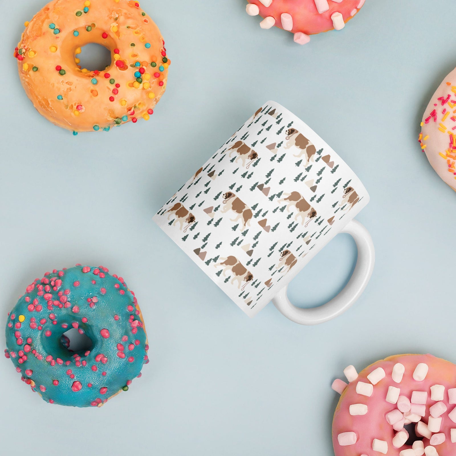 Green Mountain St Bernard White Mug - Lucy + Norman