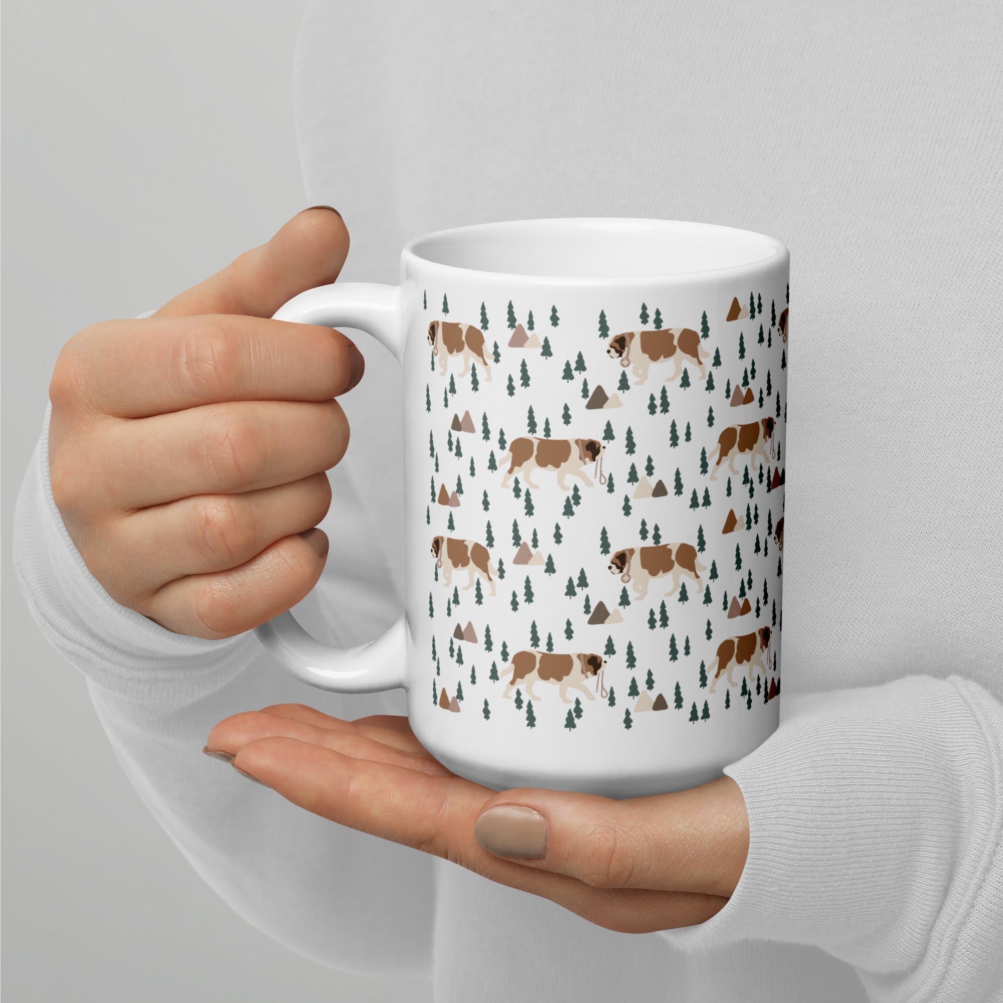 Green Mountain St Bernard White Mug - Lucy + Norman