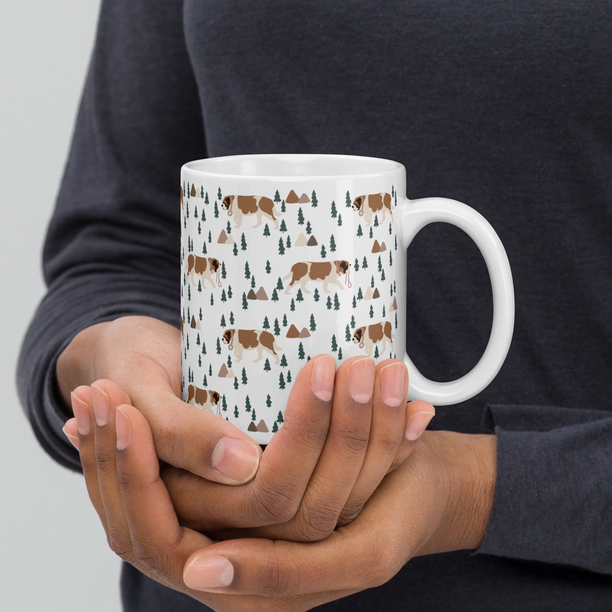Green Mountain St Bernard White Mug - Lucy + Norman