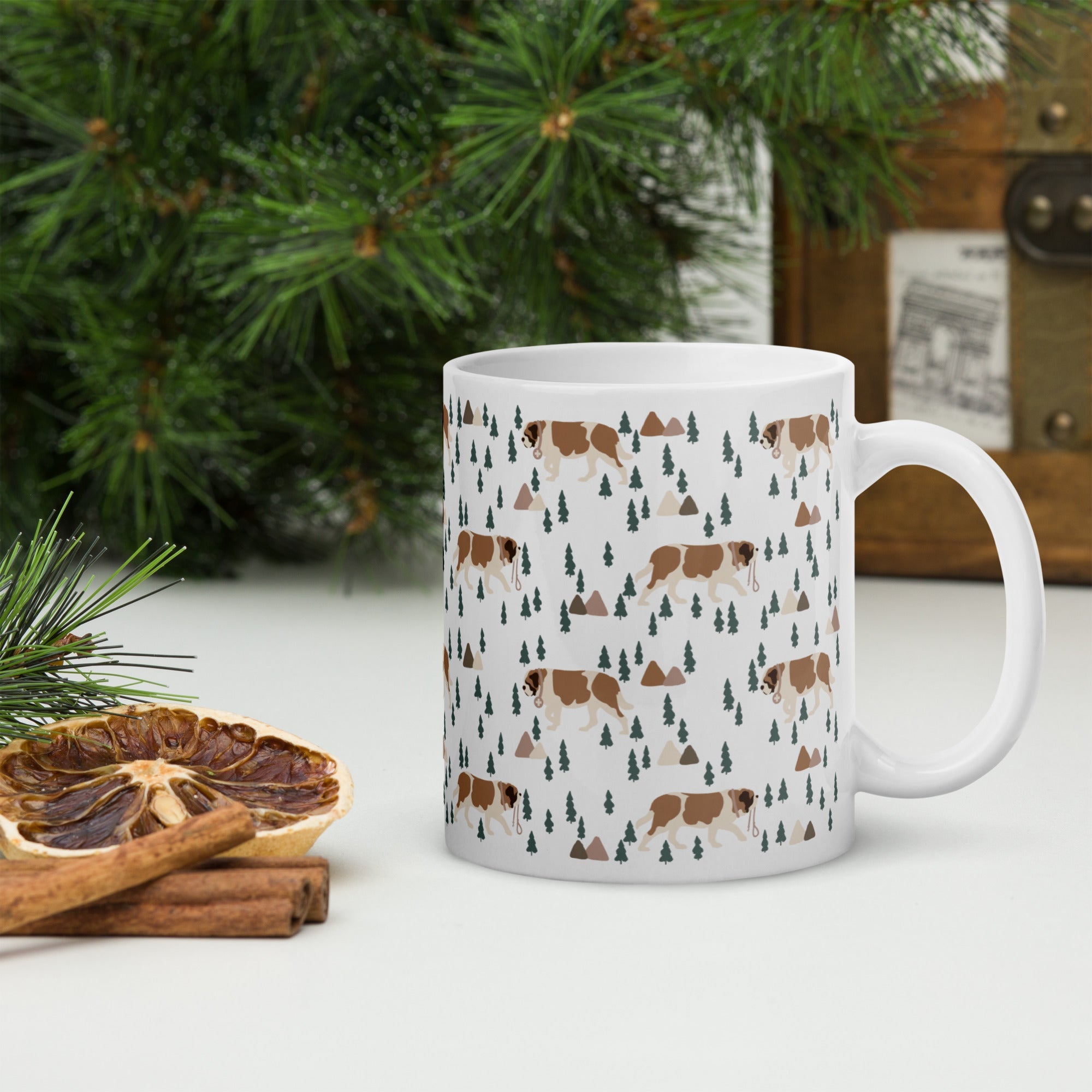 Green Mountain St Bernard White Mug - Lucy + Norman