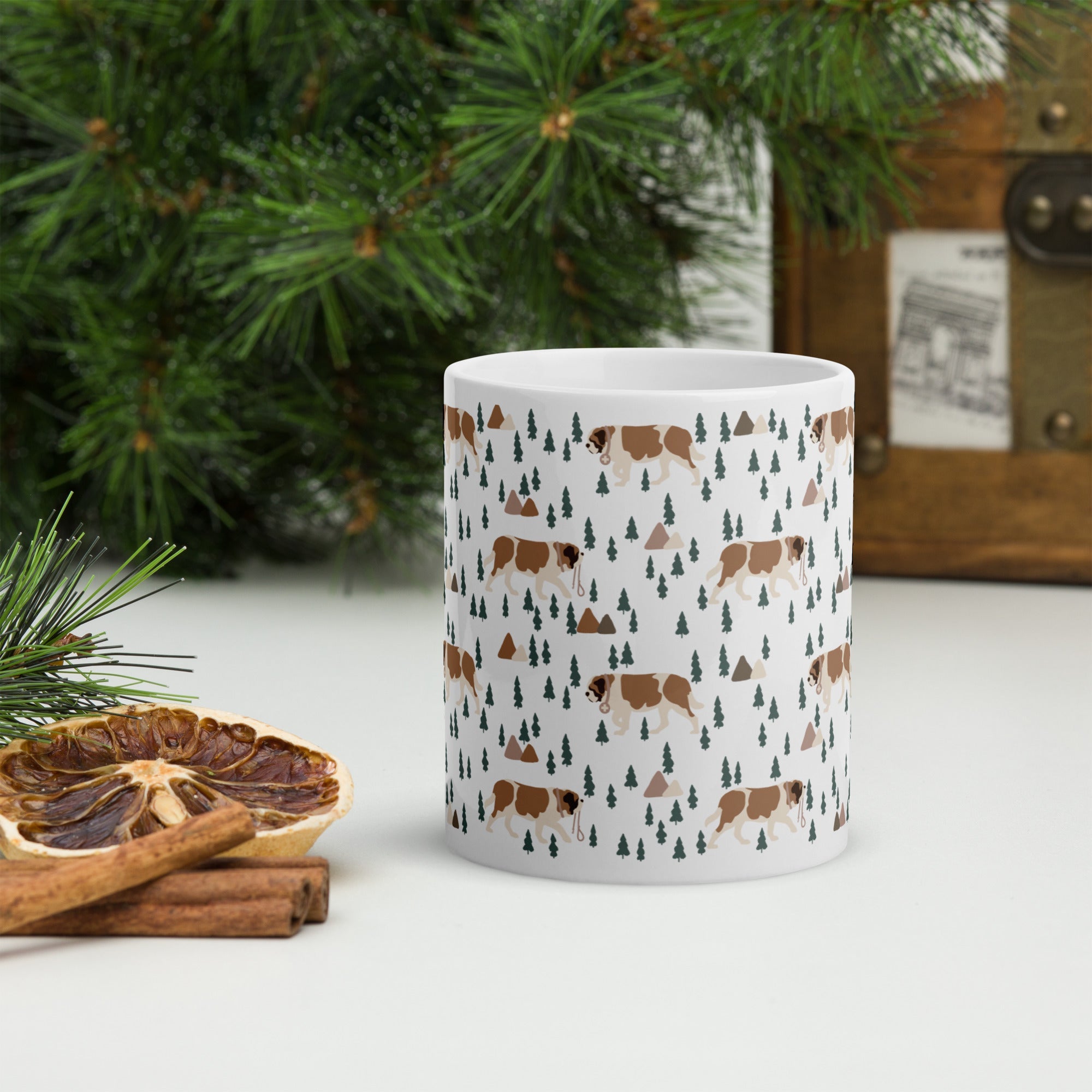 Green Mountain St Bernard White Mug - Lucy + Norman