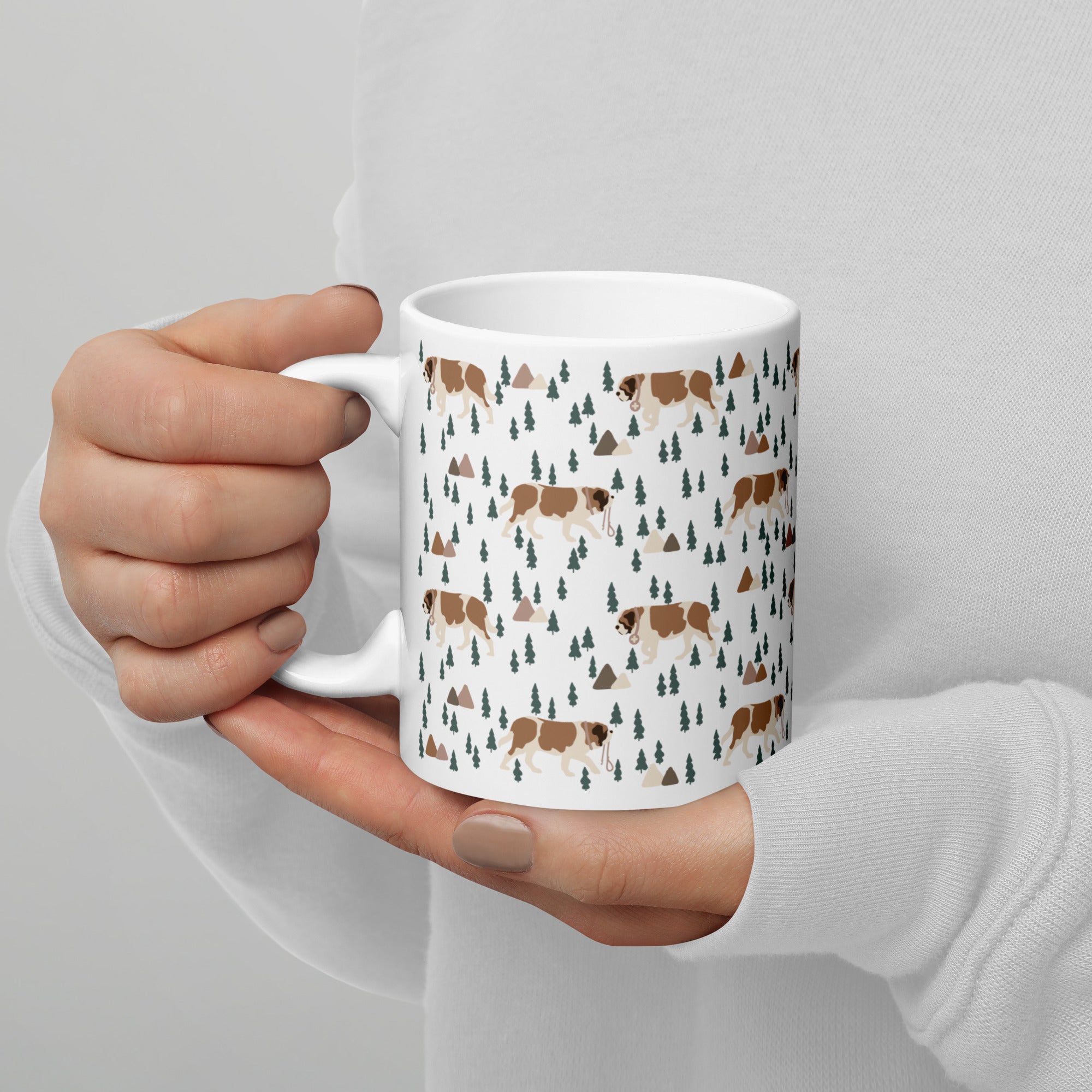 Green Mountain St Bernard White Mug - Lucy + Norman