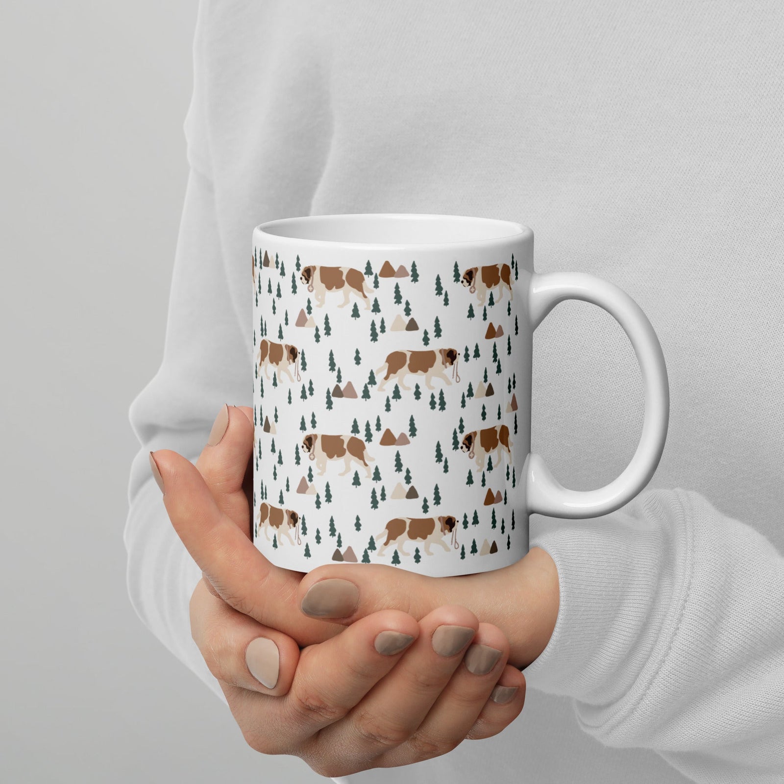 Green Mountain St Bernard White Mug - Lucy + Norman