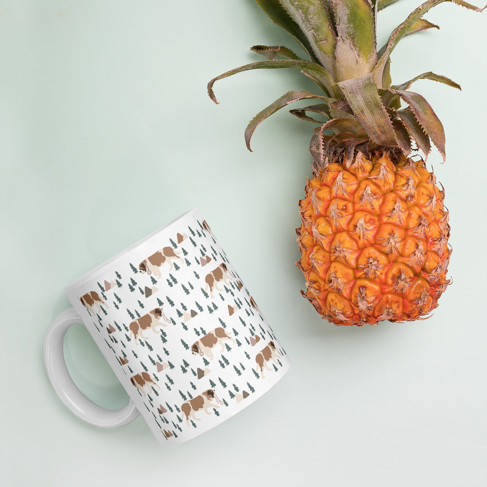 Green Mountain St Bernard White Mug - Lucy + Norman