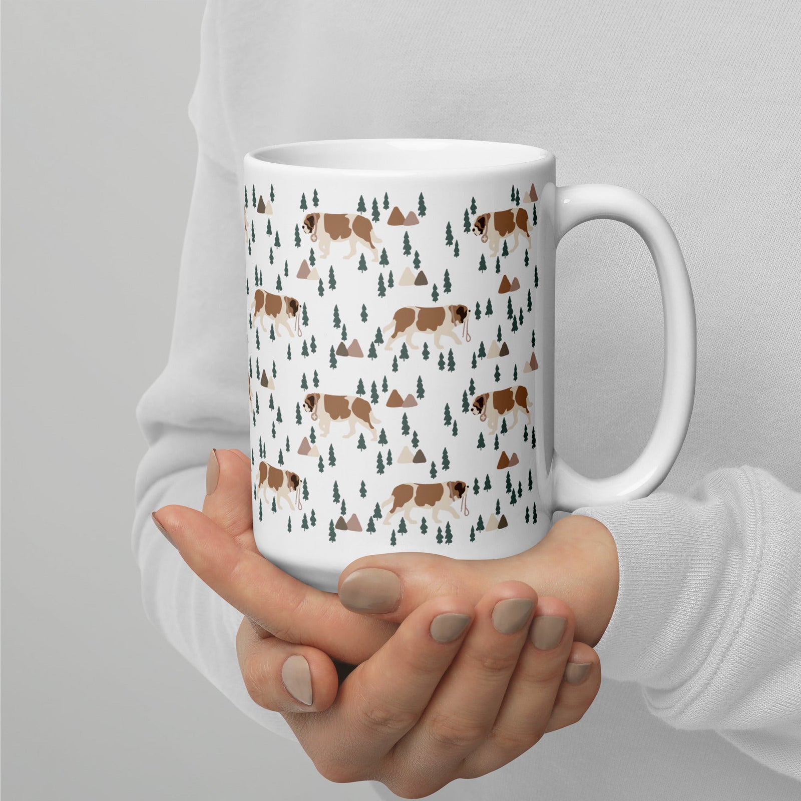 Green Mountain St Bernard White Mug - Lucy + Norman