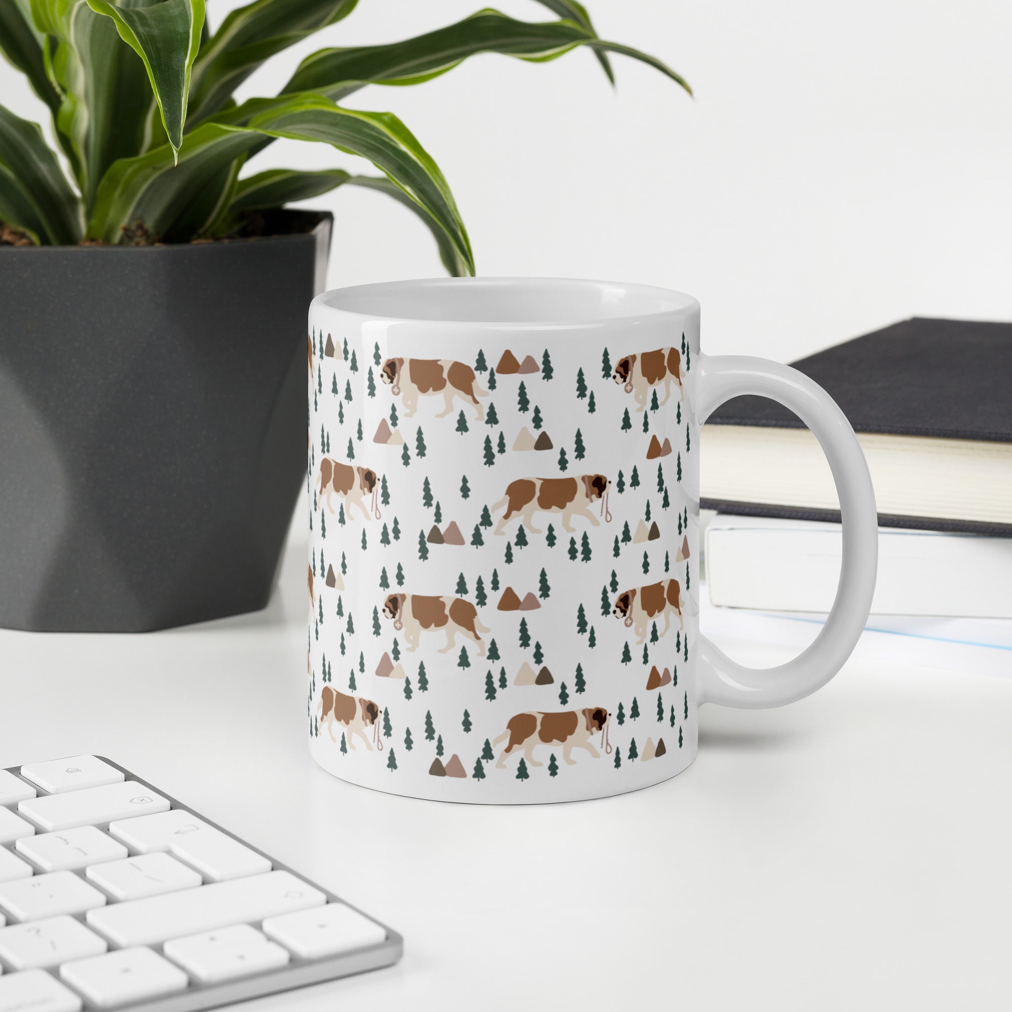 Green Mountain St Bernard White Mug - Lucy + Norman