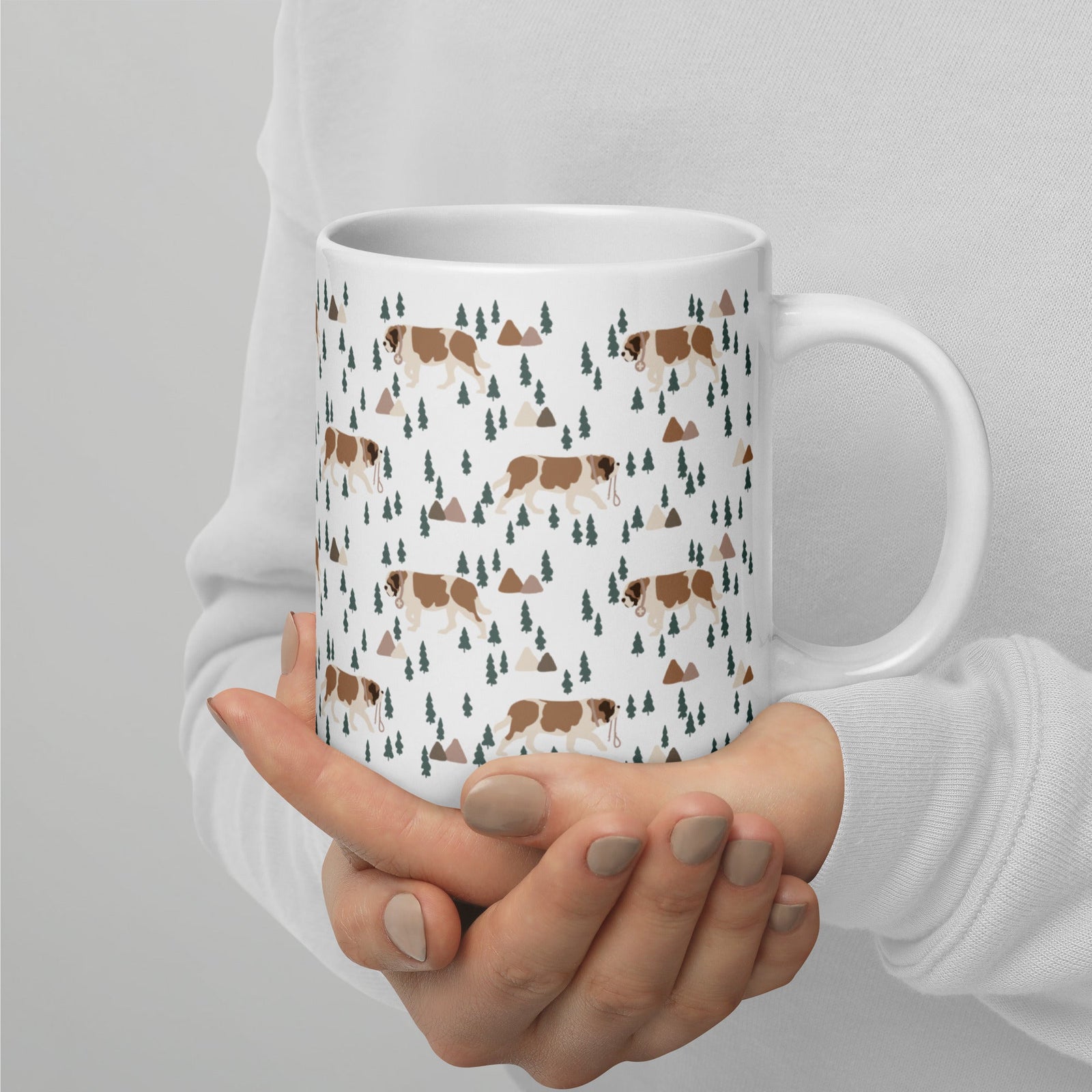 Green Mountain St Bernard White Mug - Lucy + Norman