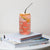 Green Mountains Saint Bernard Can - Shaped Glass with Lid + Straw - Lucy + Norman