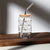 16 oz can-shaped glass tumbler, bamboo wood lid and metal straw. Features a modern pattern of Saint Bernard dogs, mountains and pine trees by Lucy and Norman