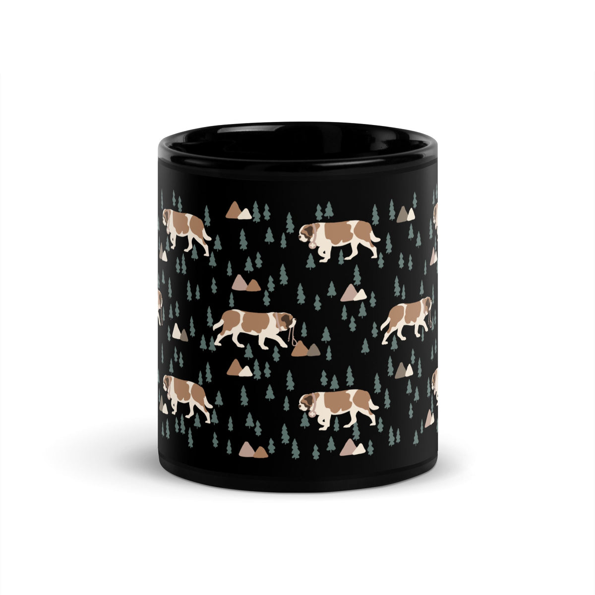 Green Mountains St Bernard Black Mug - Lucy + Norman