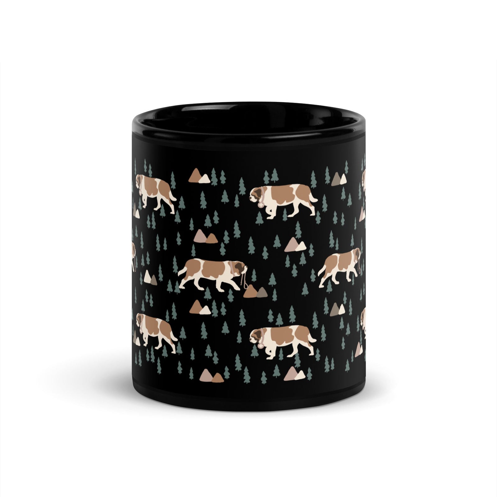 Green Mountains St Bernard Black Mug - Lucy + Norman