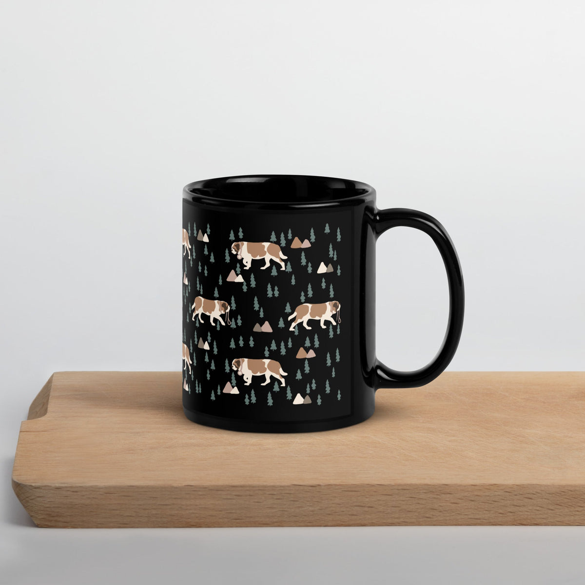Green Mountains St Bernard Black Mug - Lucy + Norman