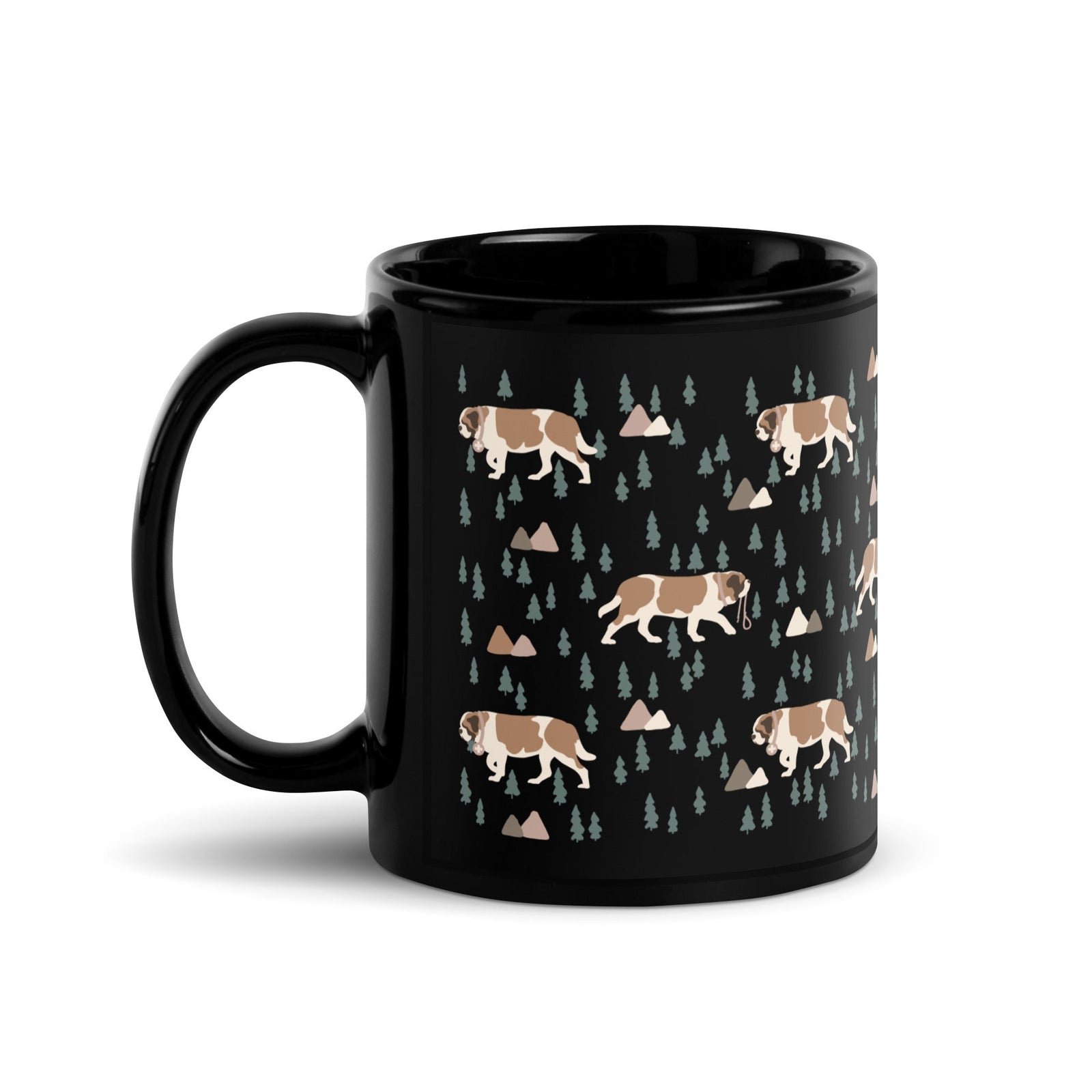 Green Mountains St Bernard Black Mug - Lucy + Norman