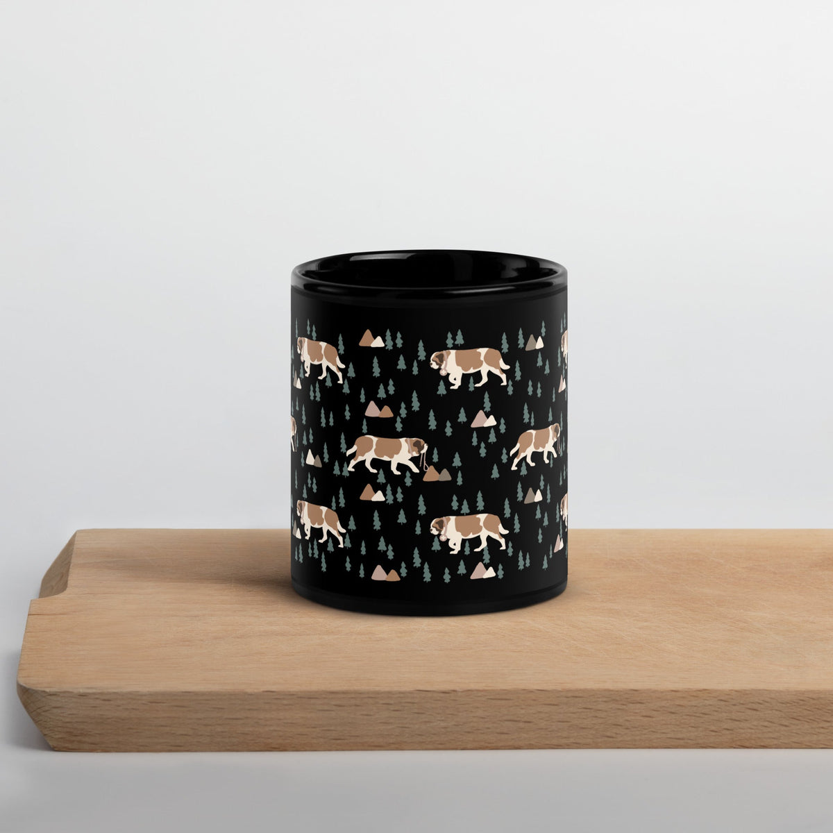 Green Mountains St Bernard Black Mug - Lucy + Norman