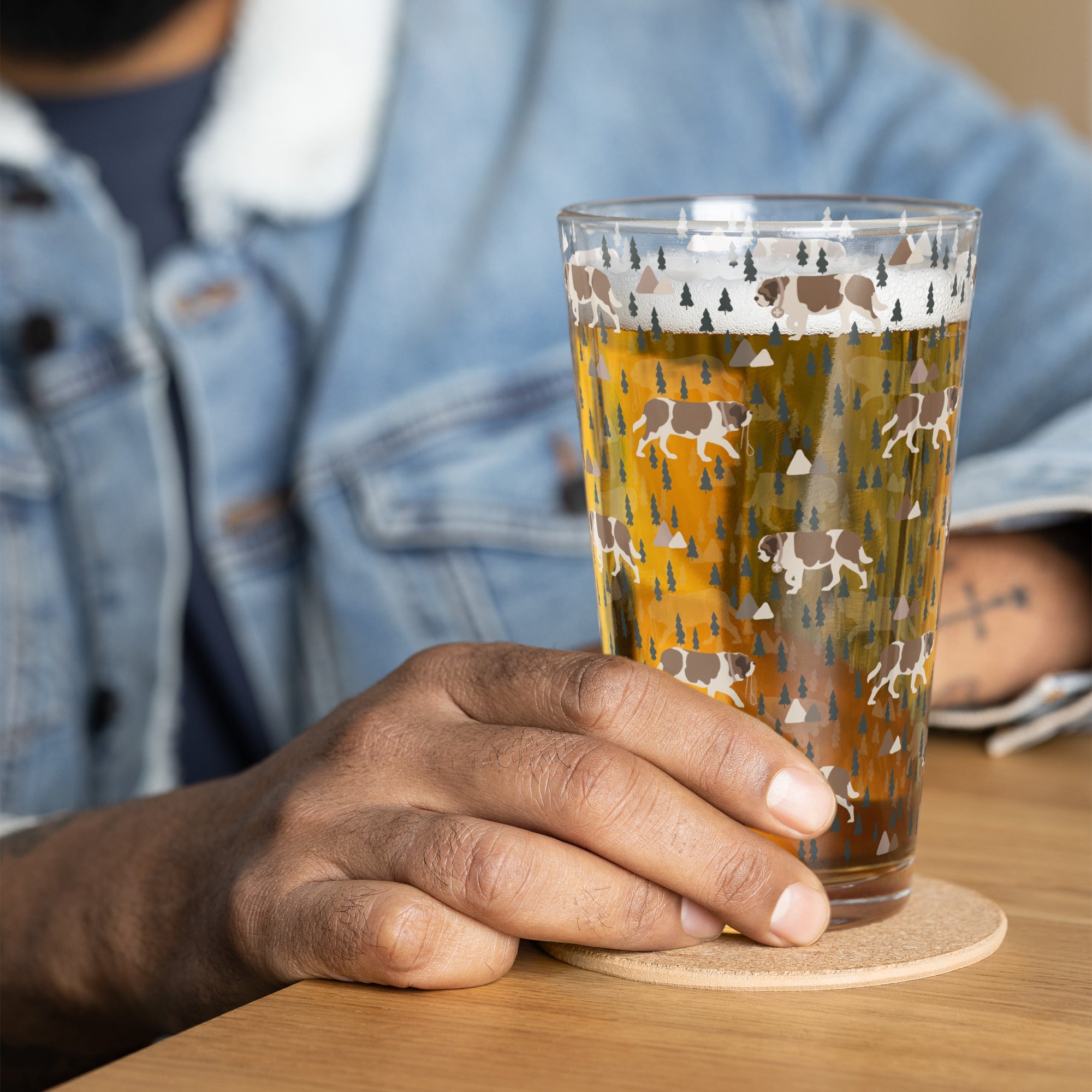 Green Mountains St Bernard Shaker Pint Glass - Lucy + Norman