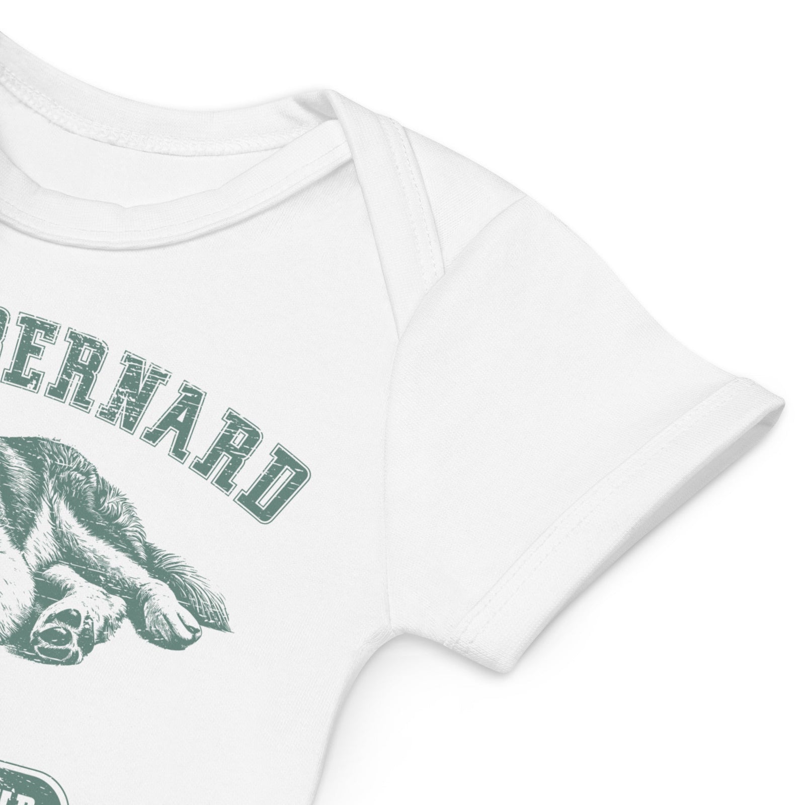 Green Saint Bernard Athletic Club Organic Baby Bodysuit - Lucy + Norman