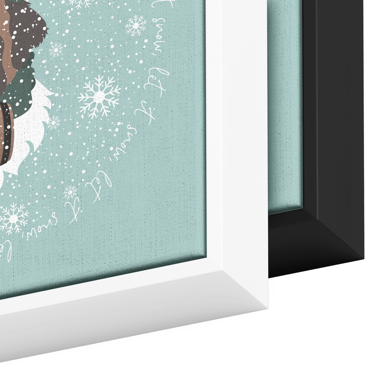Let It Snow Barrel Square Framed Canvas - Lucy + Norman