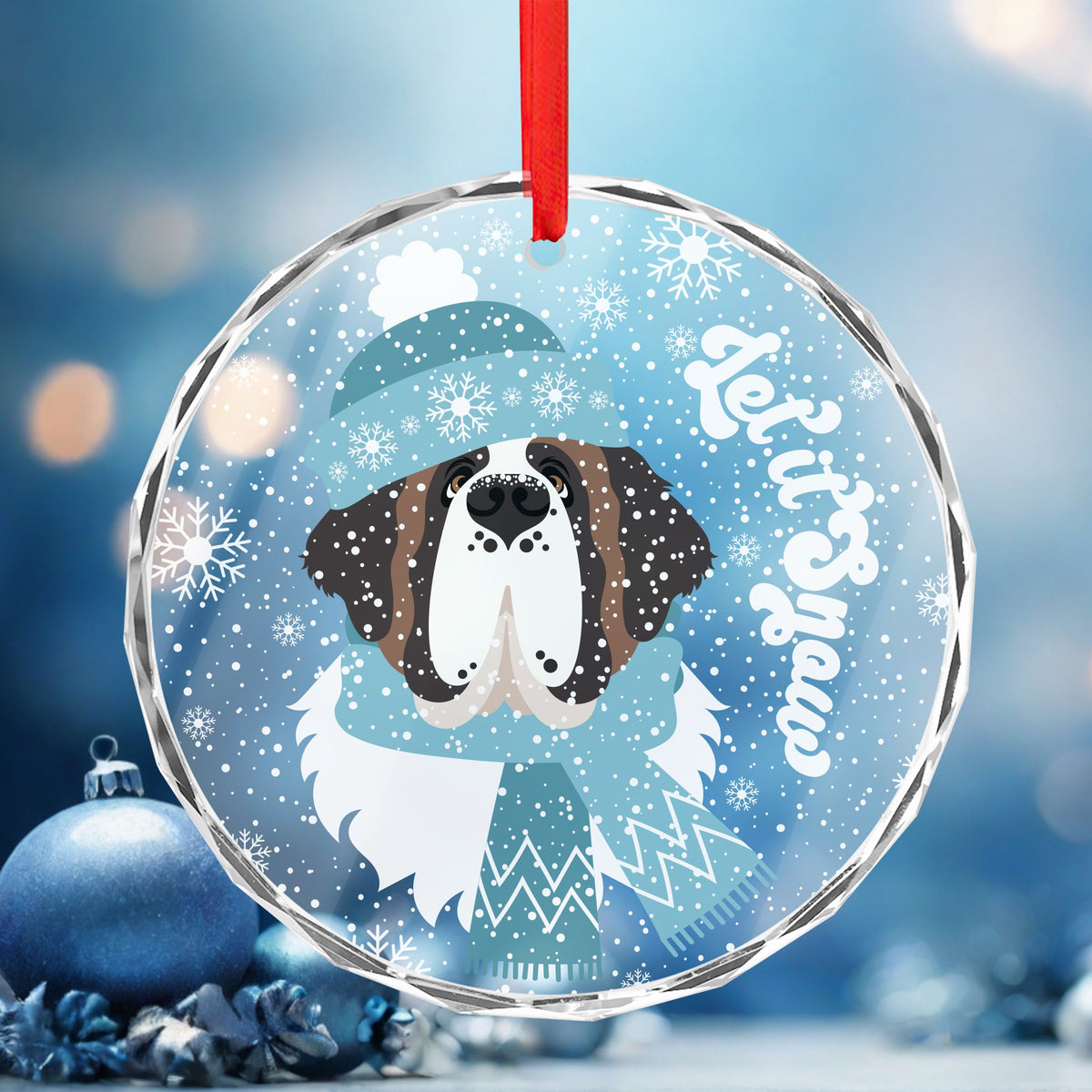 Let it Snow Crystal Glass Ornament - Lucy + Norman