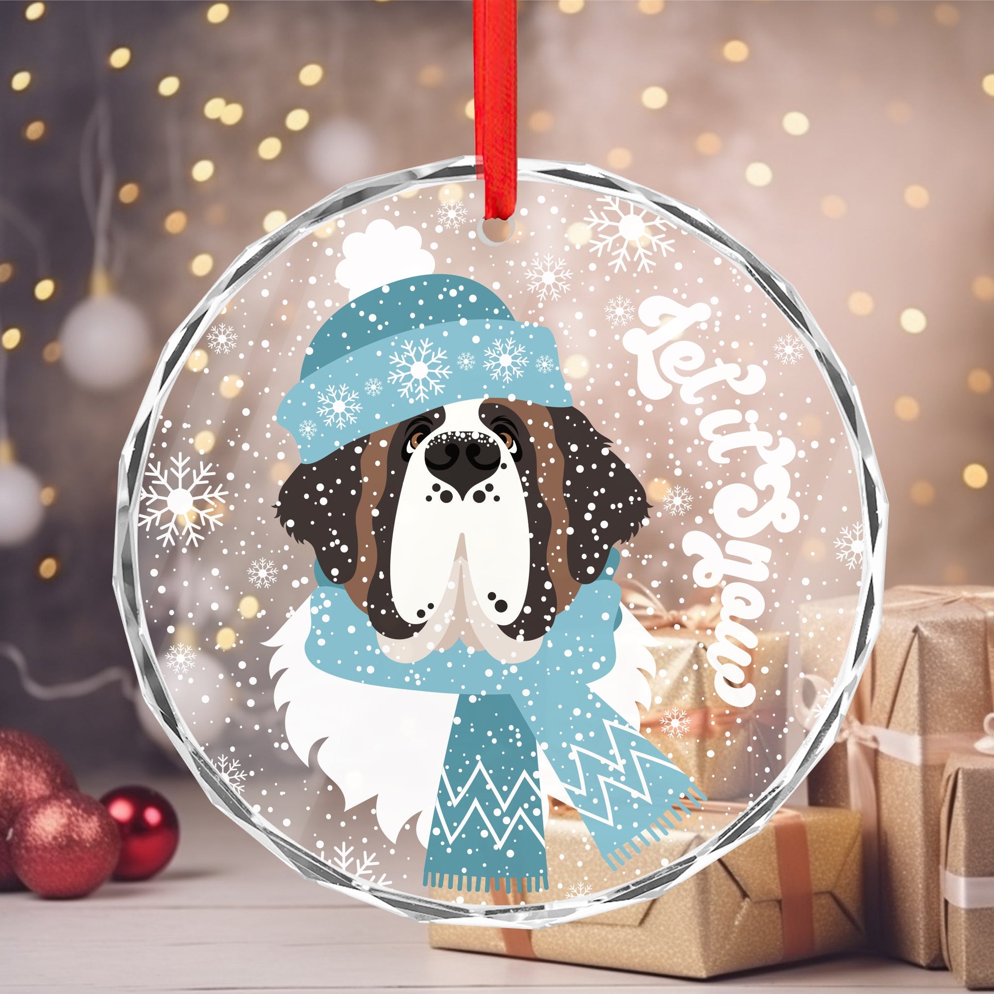 Let it Snow Crystal Glass Ornament - Lucy + Norman