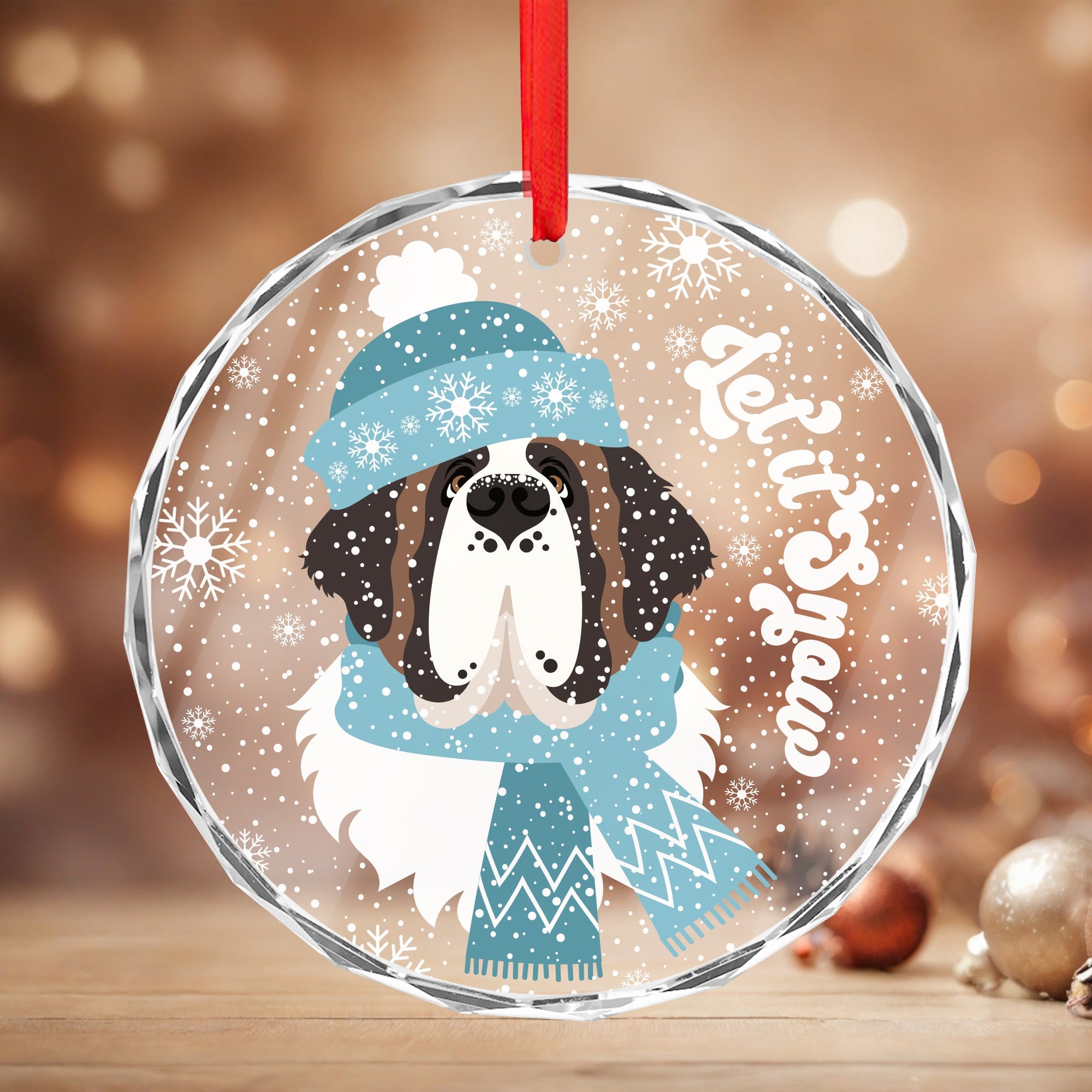 Let it Snow Crystal Glass Ornament - Lucy + Norman