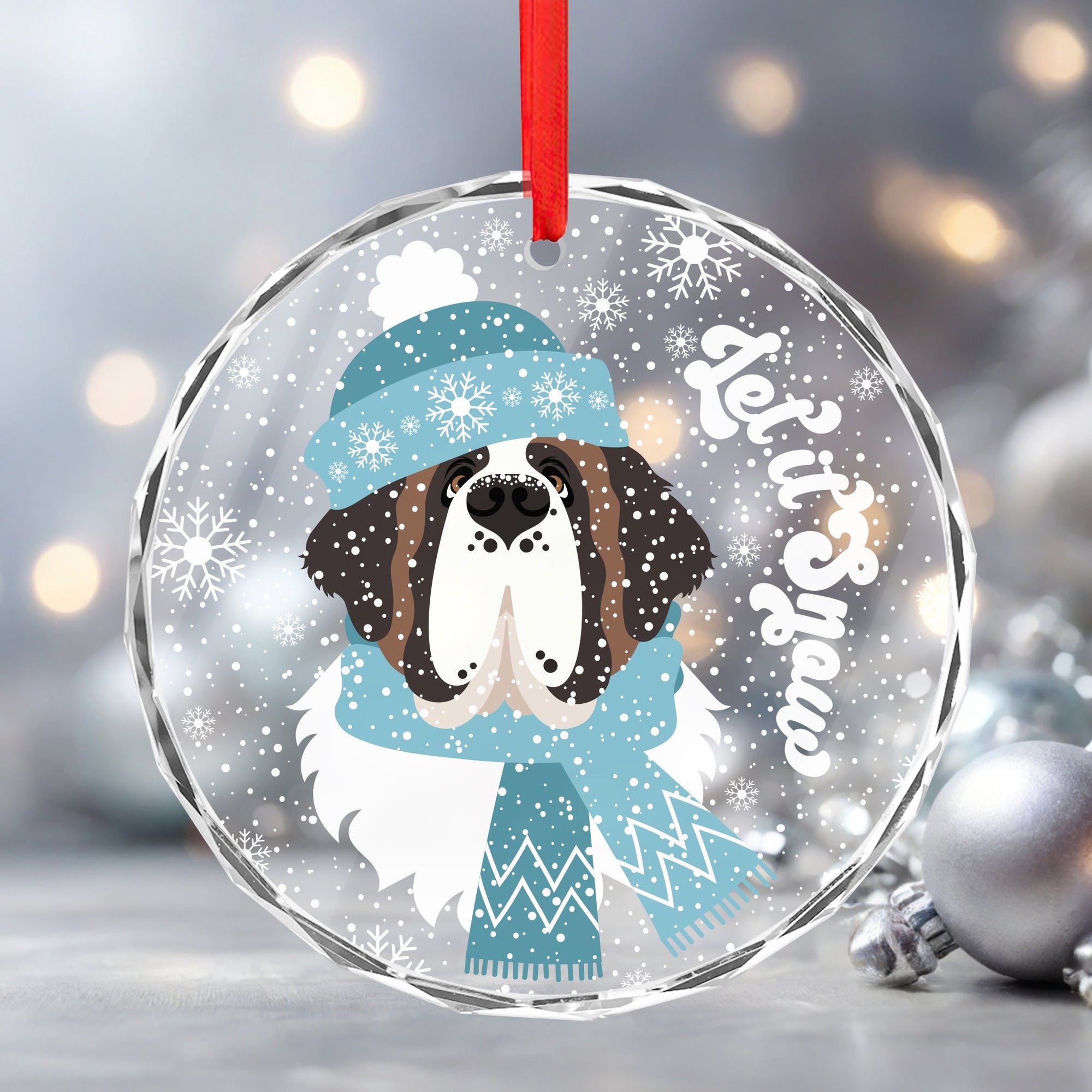 Let it Snow Crystal Glass Ornament - Lucy + Norman