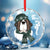 Let it Snow Crystal Glass Ornament - Green - Lucy + Norman