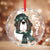 Let it Snow Crystal Glass Ornament - Green - Lucy + Norman