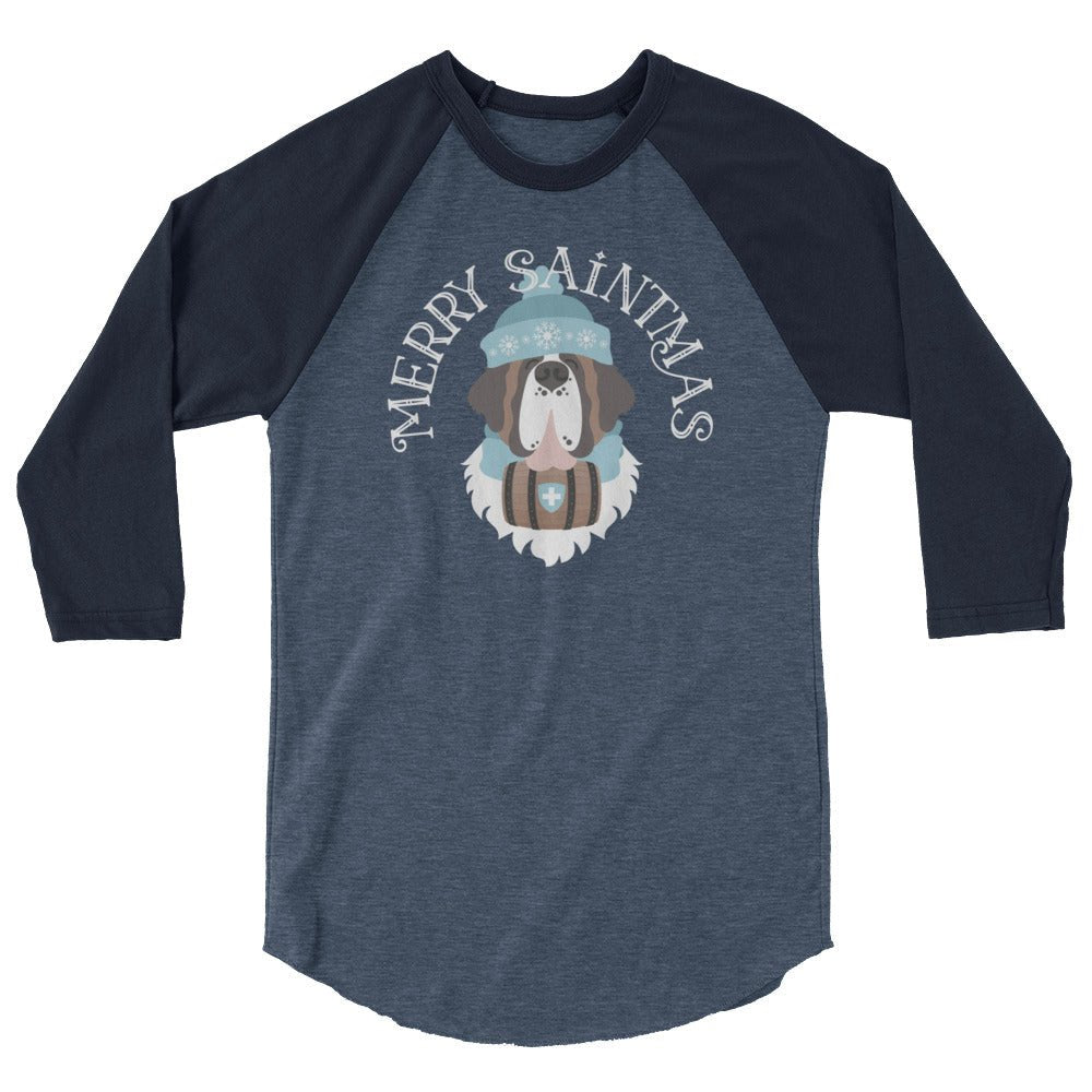 Merry Saintmas Blue 3/4 Sleeve Raglan Shirt - Lucy + Norman