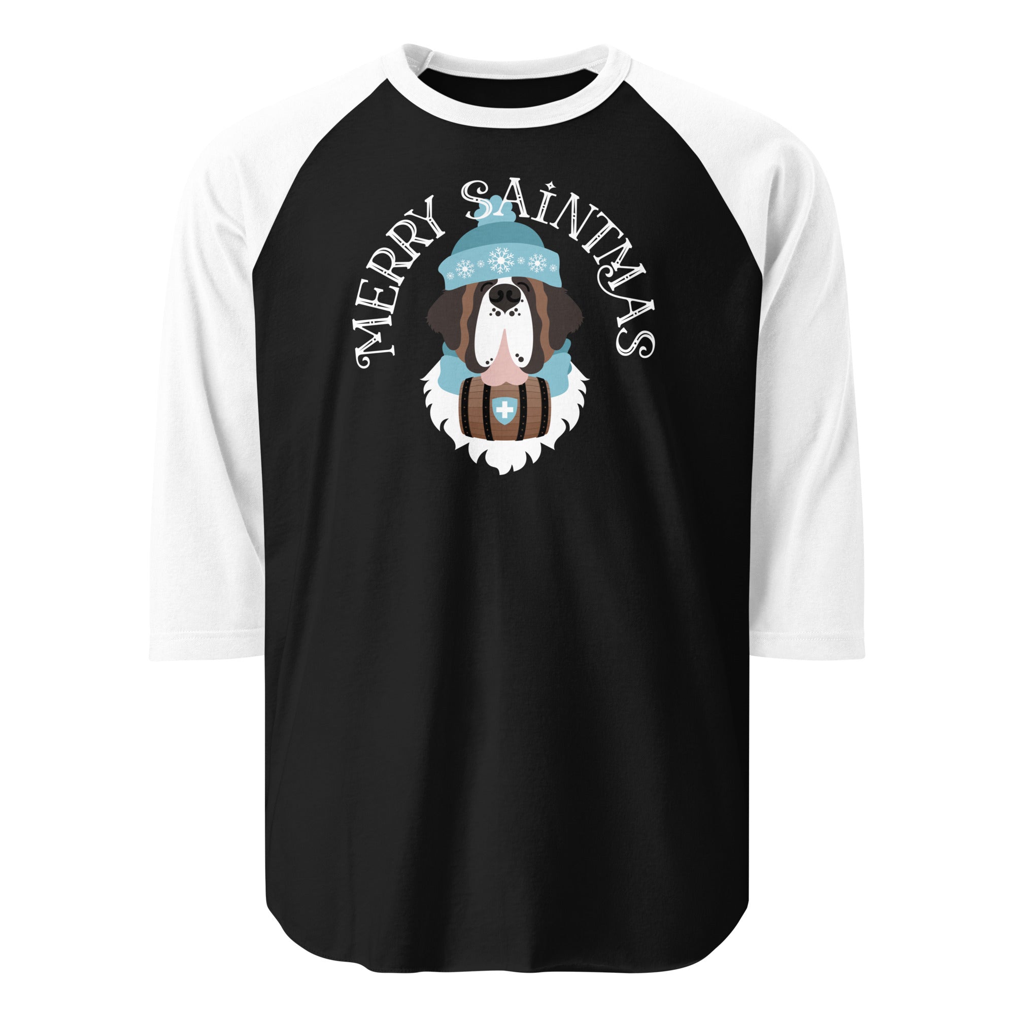 Merry Saintmas Blue 3/4 Sleeve Raglan Shirt - Lucy + Norman