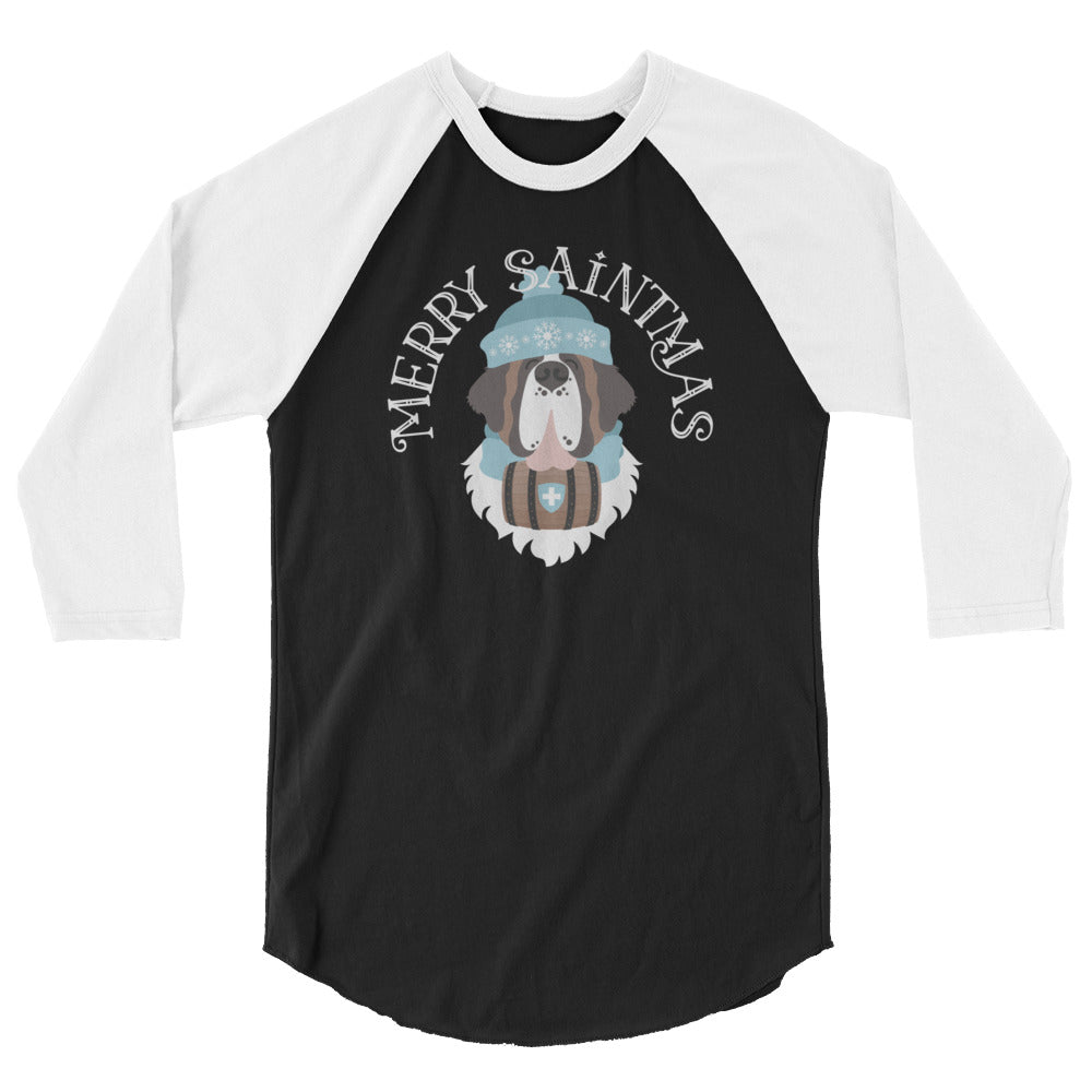 Merry Saintmas Blue 3/4 Sleeve Raglan Shirt - Lucy + Norman